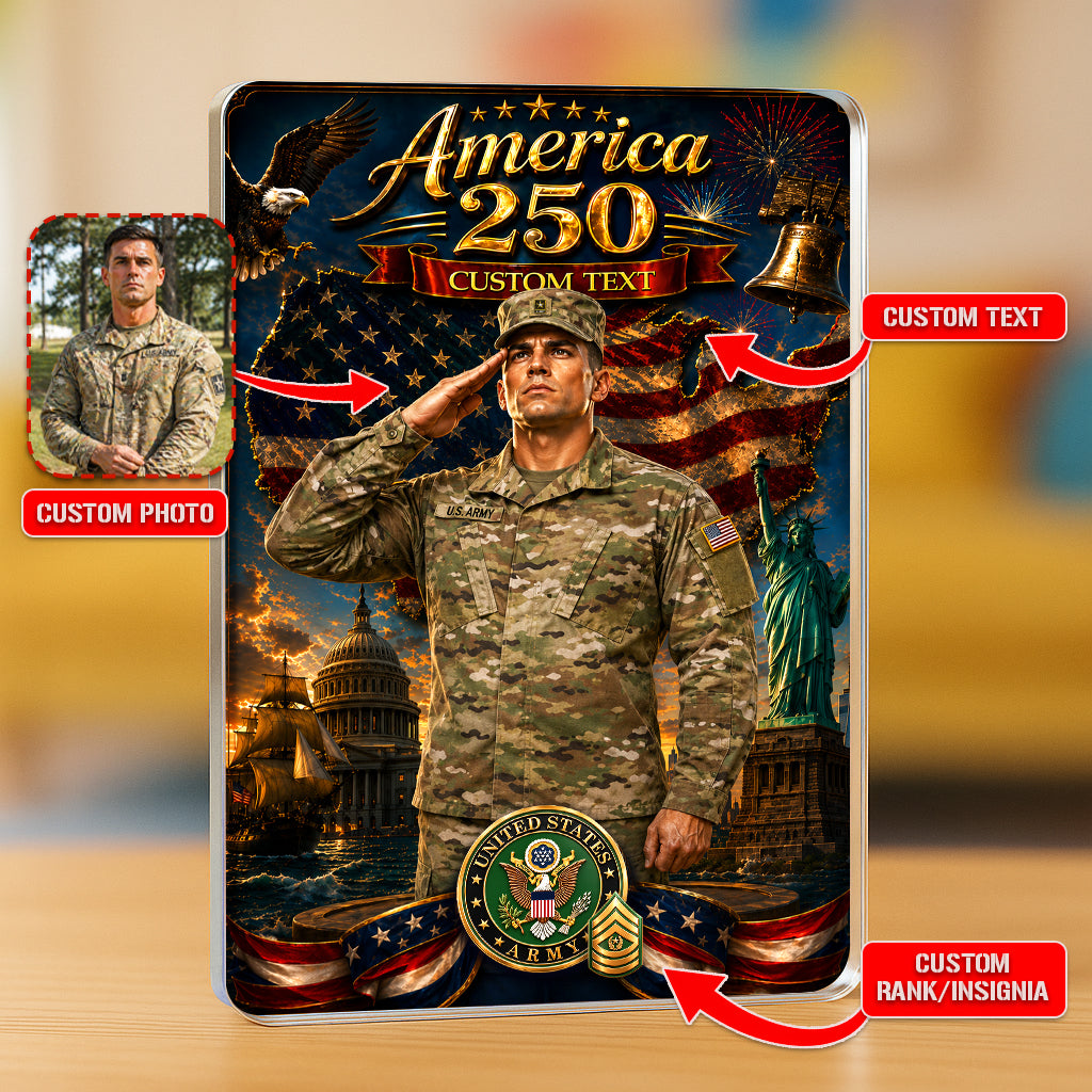 America 250 Custom US Army Combat Uniform Figure Acrylic Block