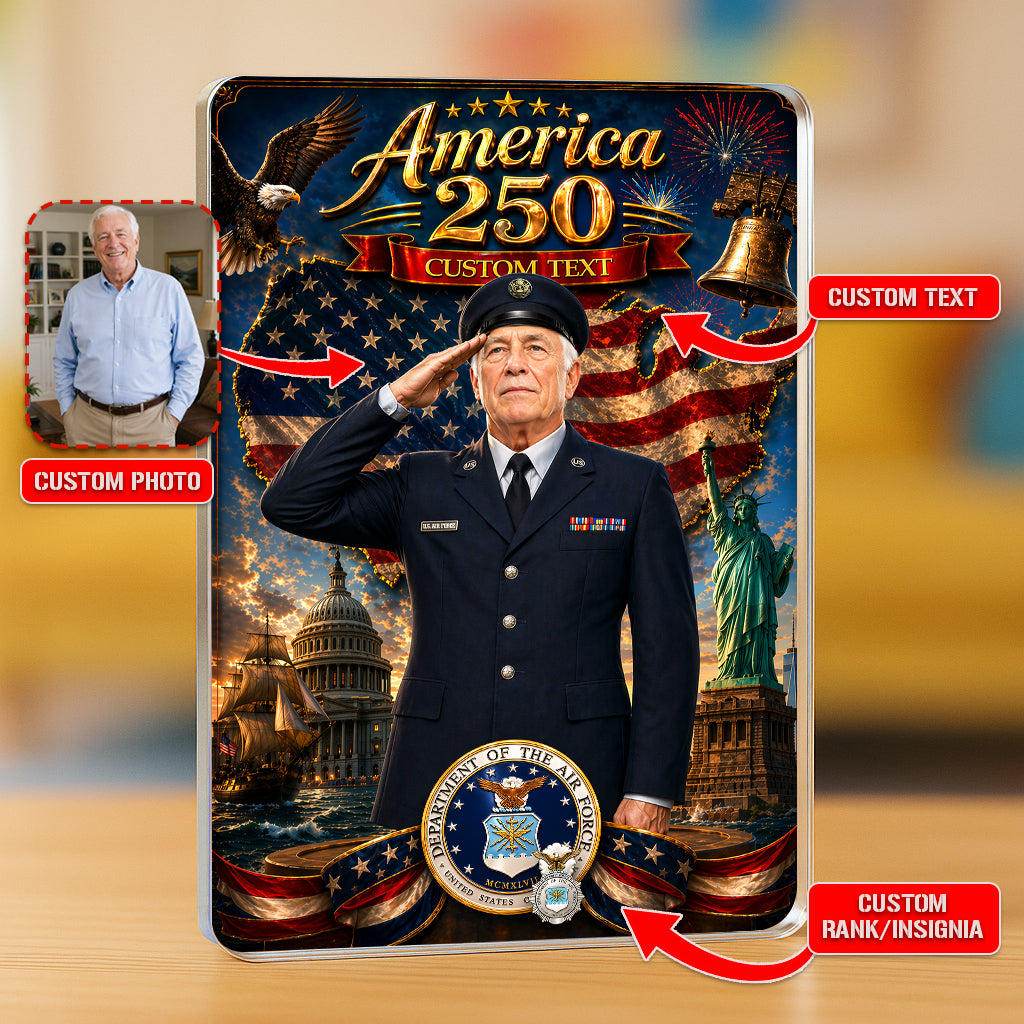 America 250 Custom US Air Force Service Uniform Figure Acrylic Block