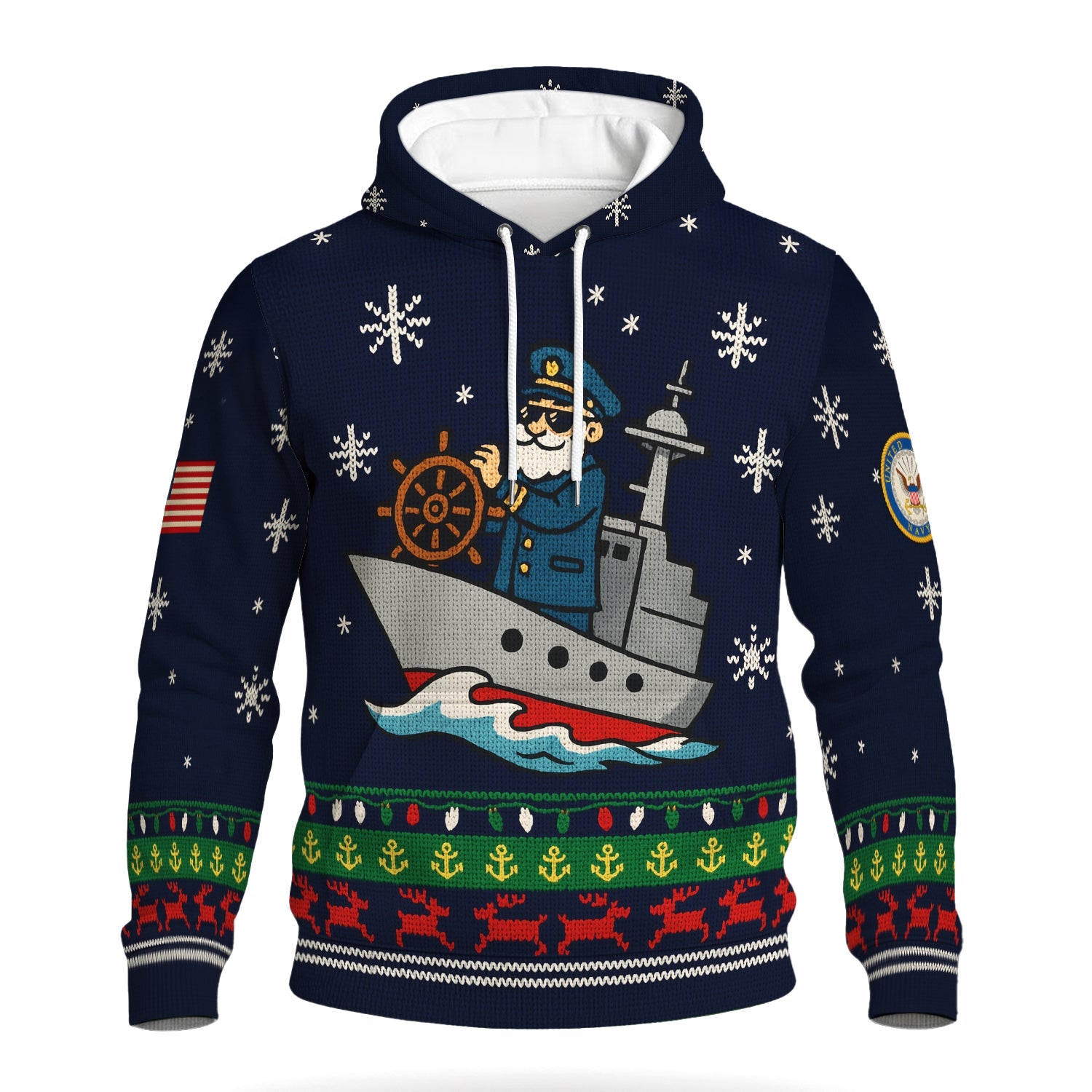 US Navy Christmas Hoodie 3D All Over Print