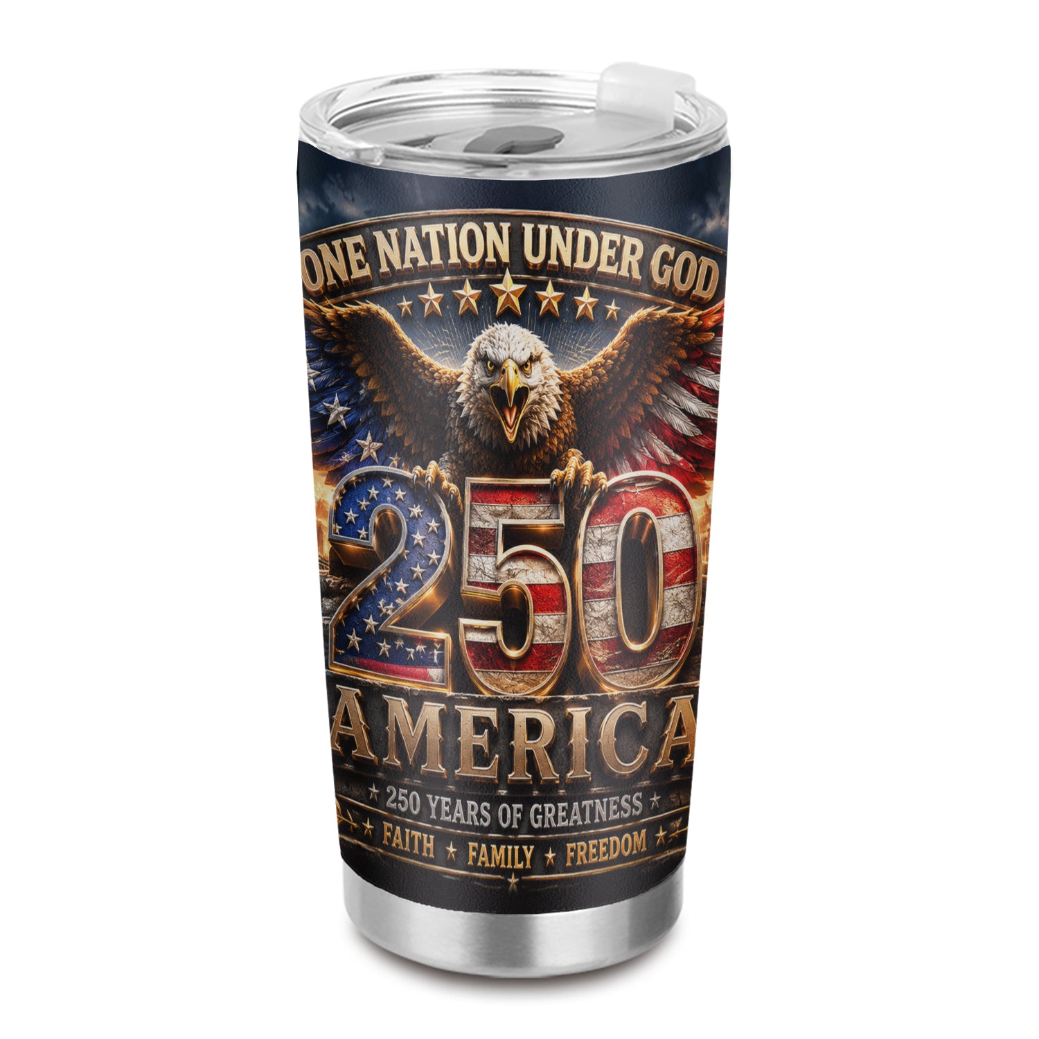 USA 250 Anniversary Eagle Flag Freedom 20oz Tumbler