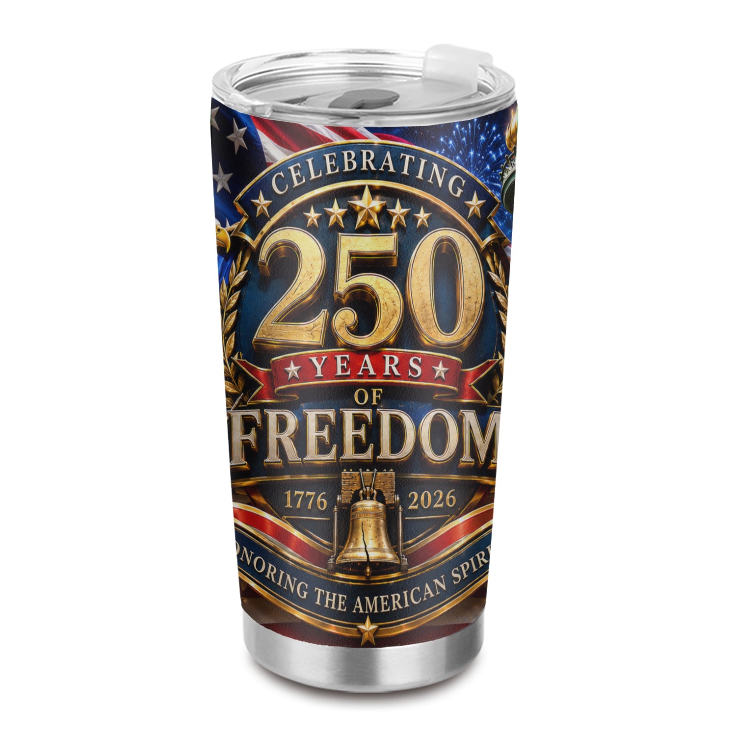 America 250 Years of Freedom 20oz Tumbler Patriotic Eagle Gift