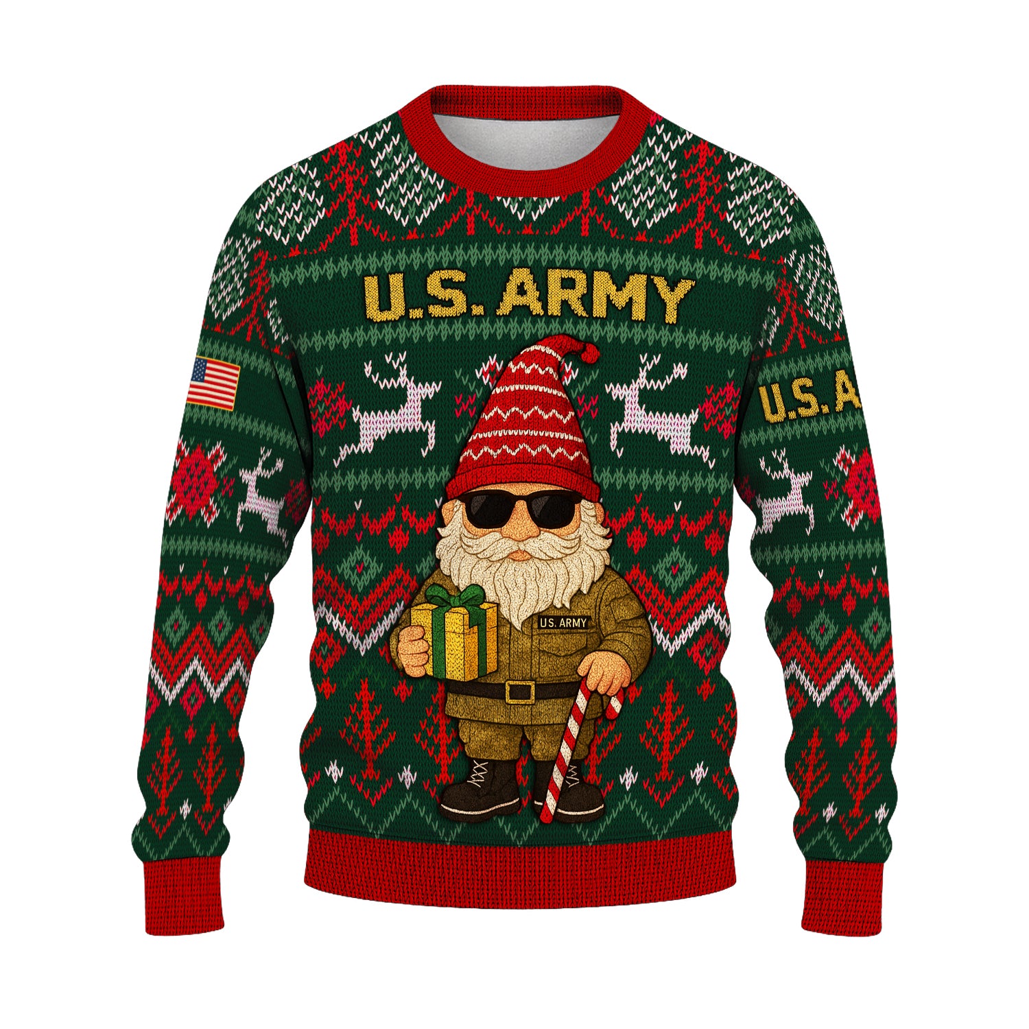 US Army Santa Cloud Ugly Christmas Sweater