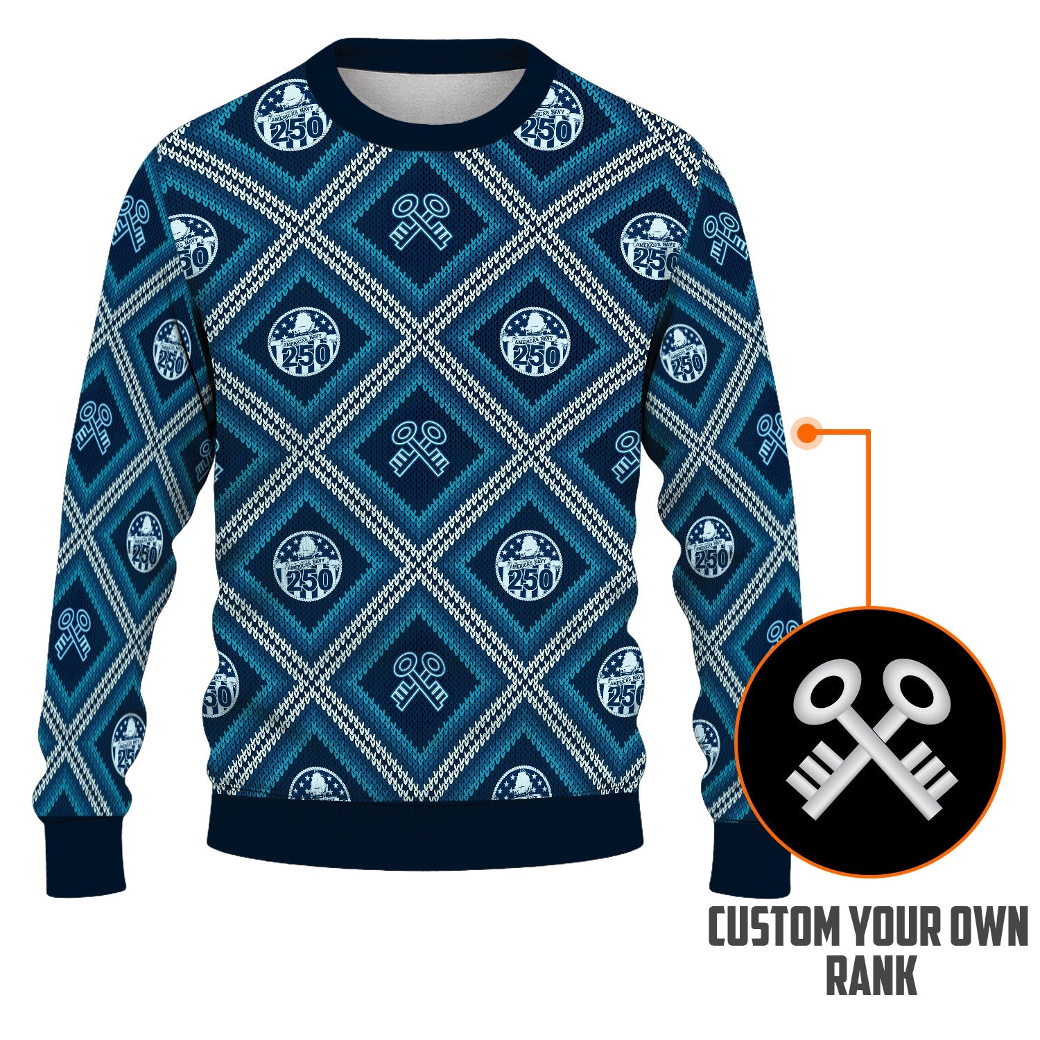 Personalized US Navy Christmas Ugly Sweater JUST10