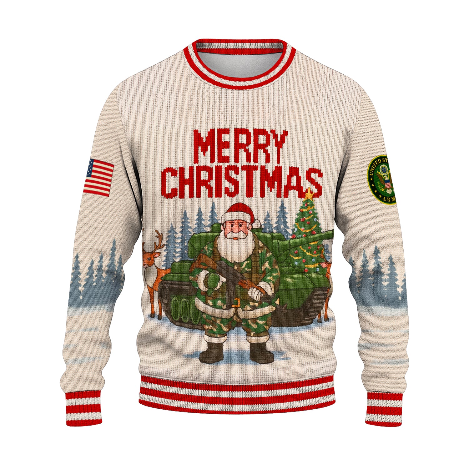 US Army Merry Christmas Ugly Christmas Sweater