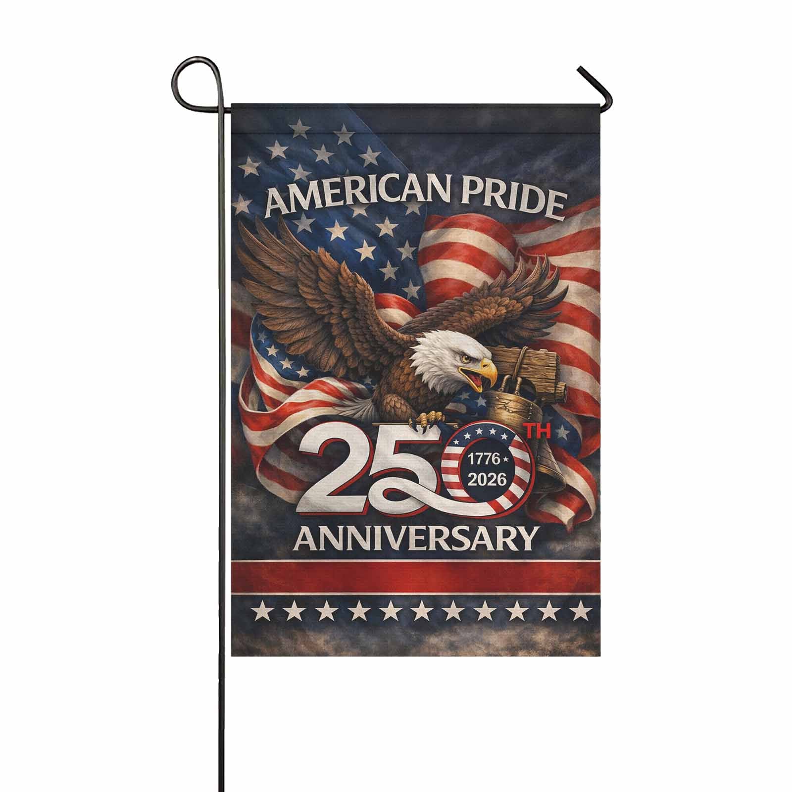 American Pride 250th Anniversary Garden Flag Patriotic Eagle USA 1776-2026 Independence Decor