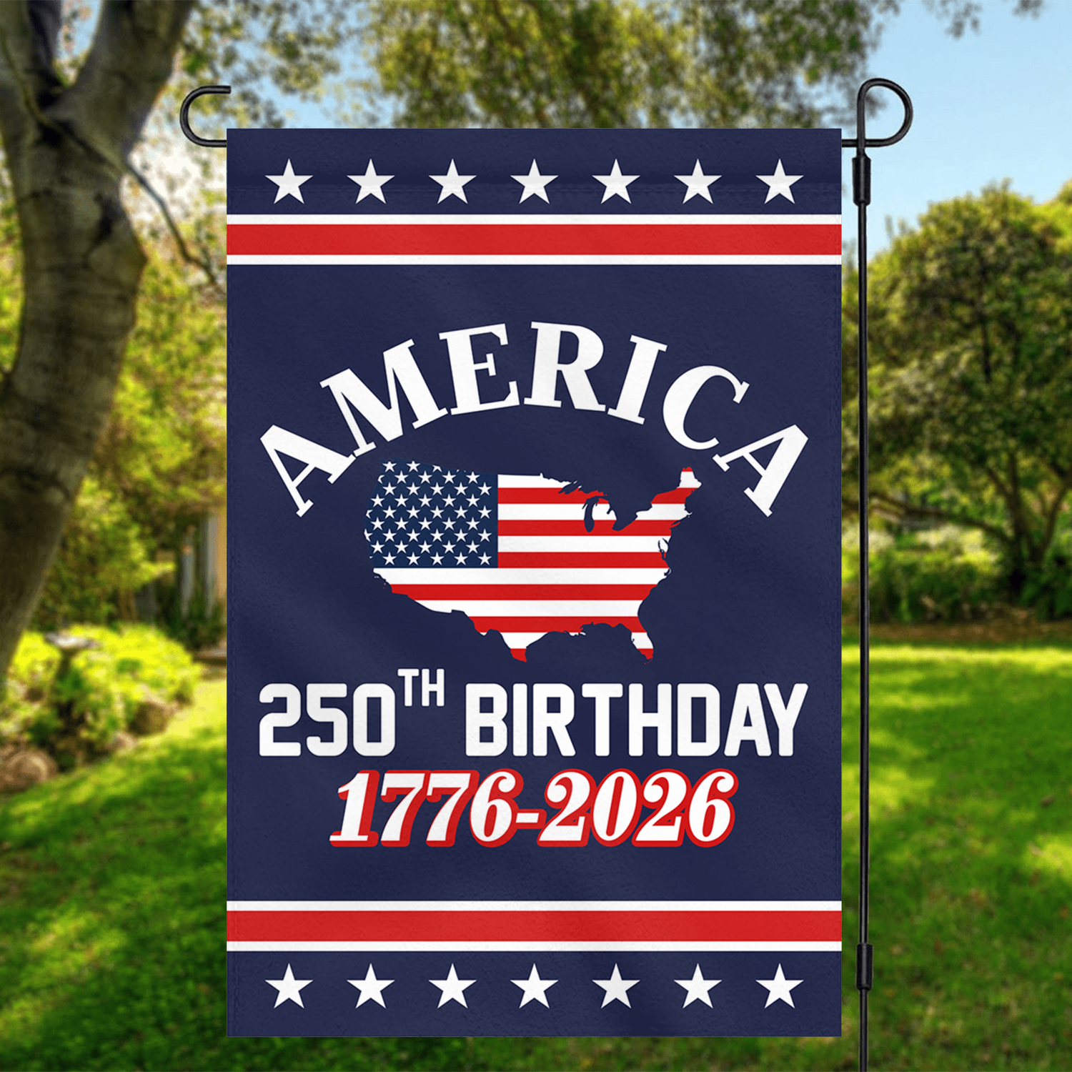 America 250th Birthday 1776 - 2026 Garden Flag 12''x18'' Twin-Side Printing