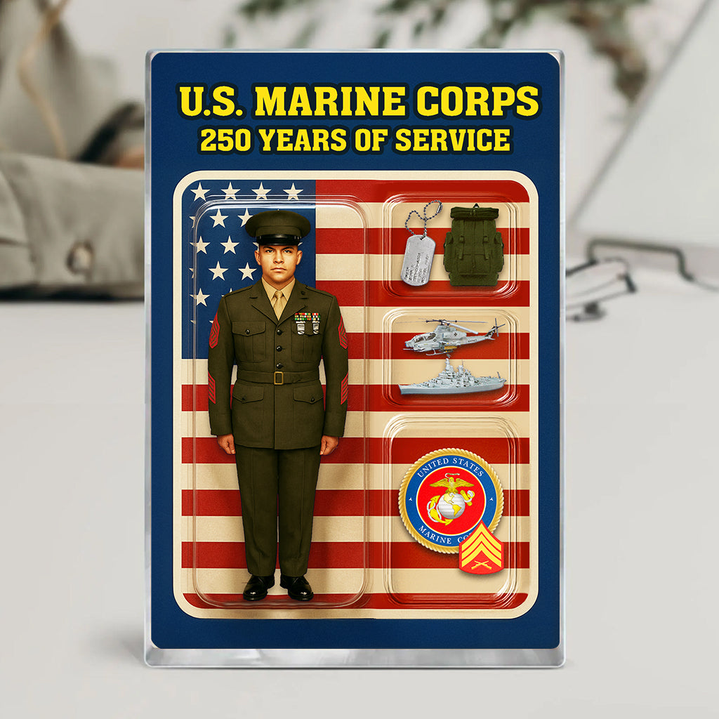Personalized MARlNE 250th Years Of Service Custom Figure Acrylic Block