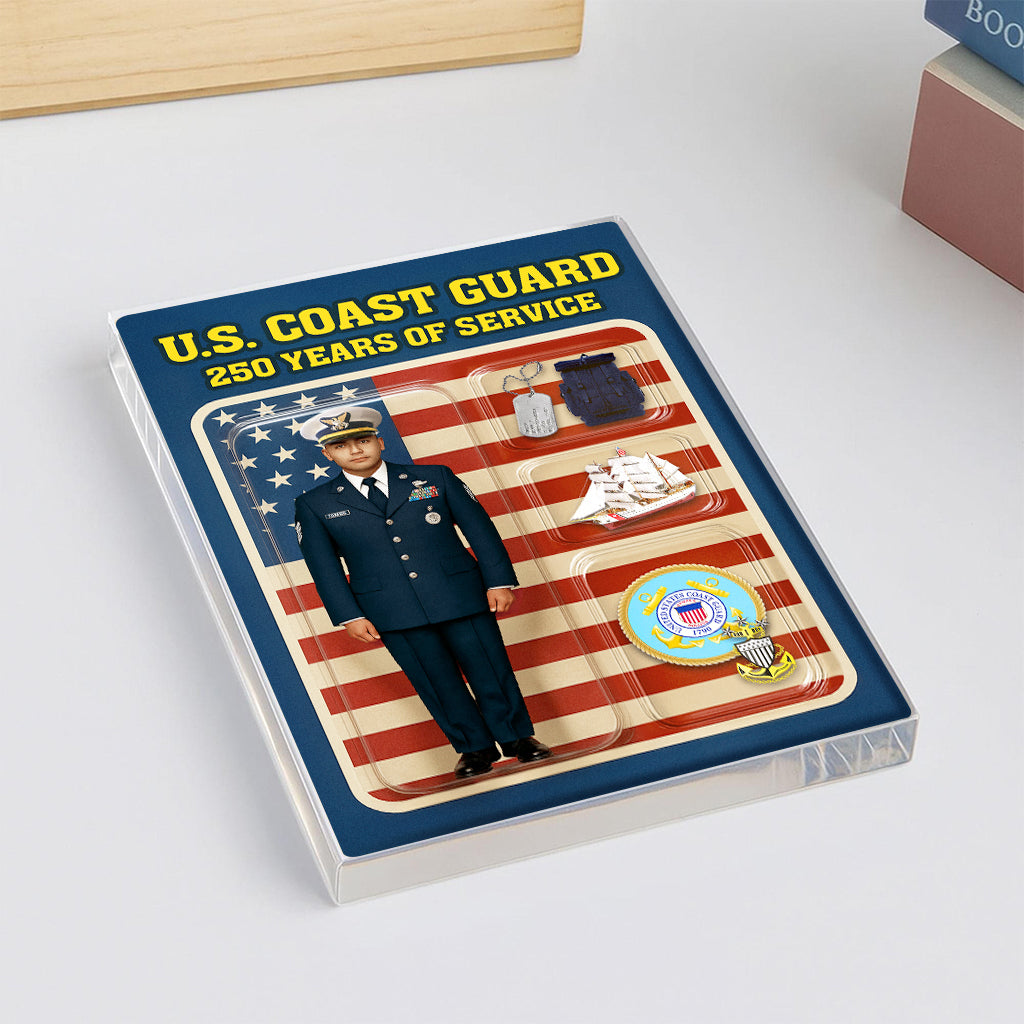 Personalized US Coast Guard 250th Years Of Service Custom Figure Acrylic Block