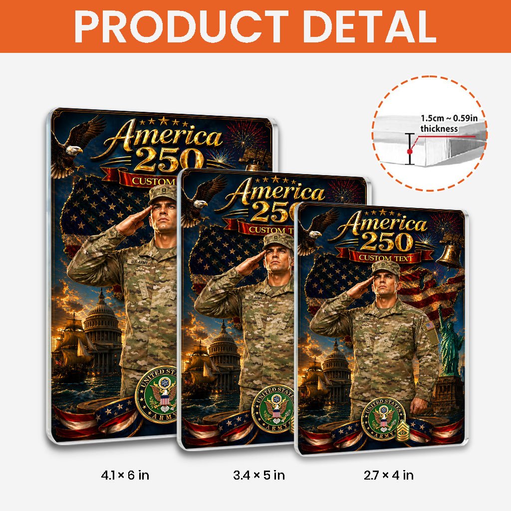 America 250 Custom US Army Combat Uniform Figure Acrylic Block
