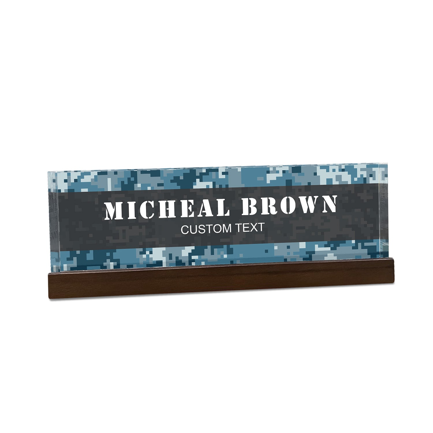 Custom Military Camo Acrylic Plaque – Personalized Service Gift