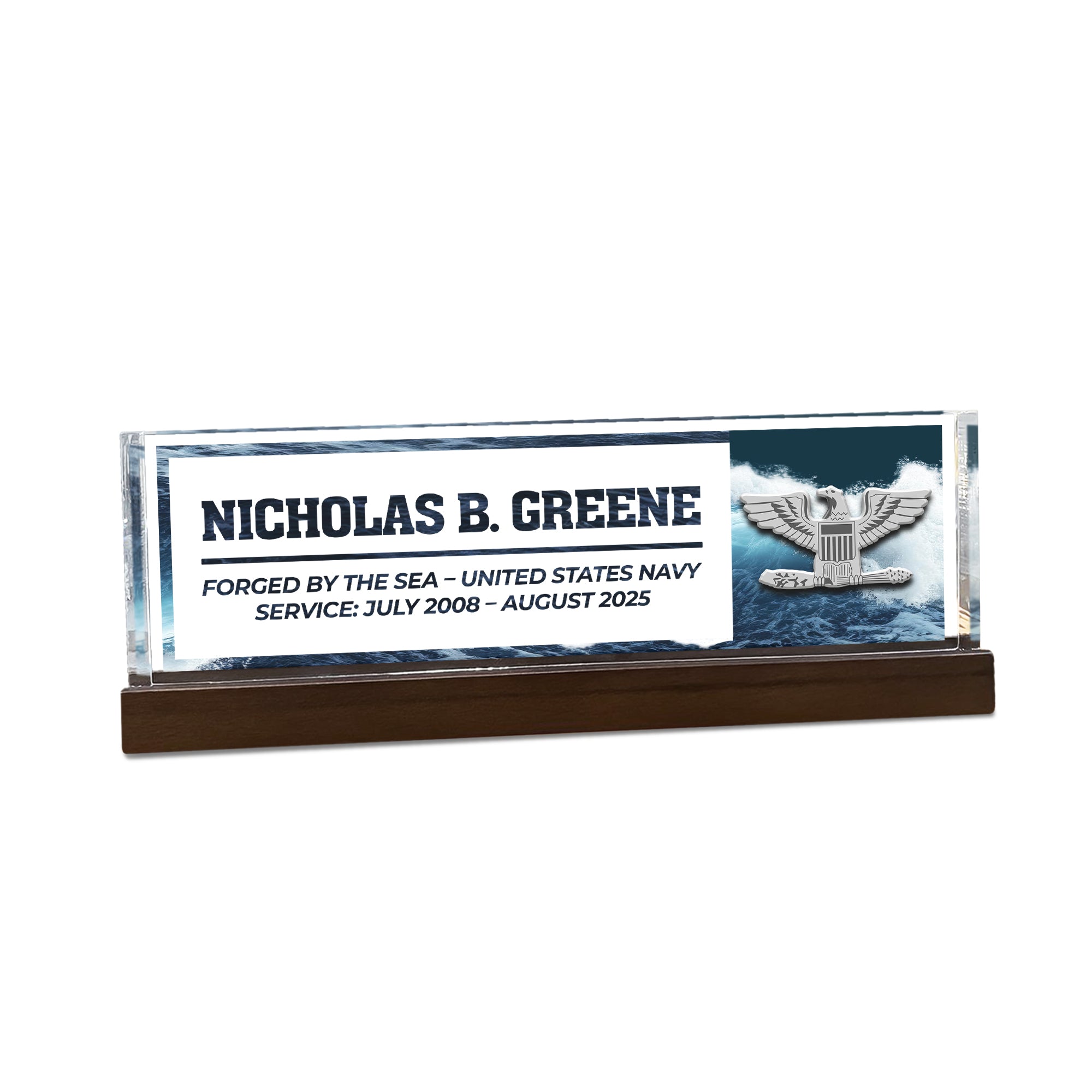Custom US Navy Desk Plaque – Personalized Service Tribute