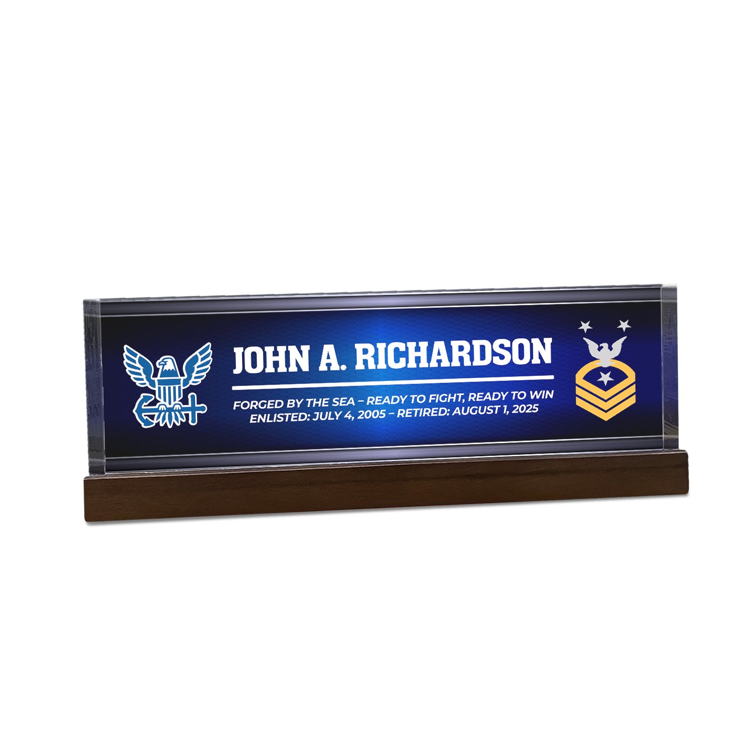 Custom U.S. Navy Retirement Acrylic Plaque – Personalized Veteran Gift