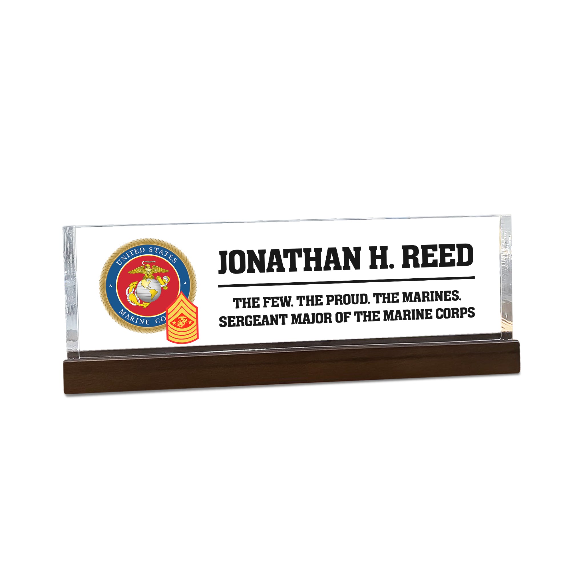 MARlNE Corps Acrylic Plaque – Personalized Name & Rank Gift
