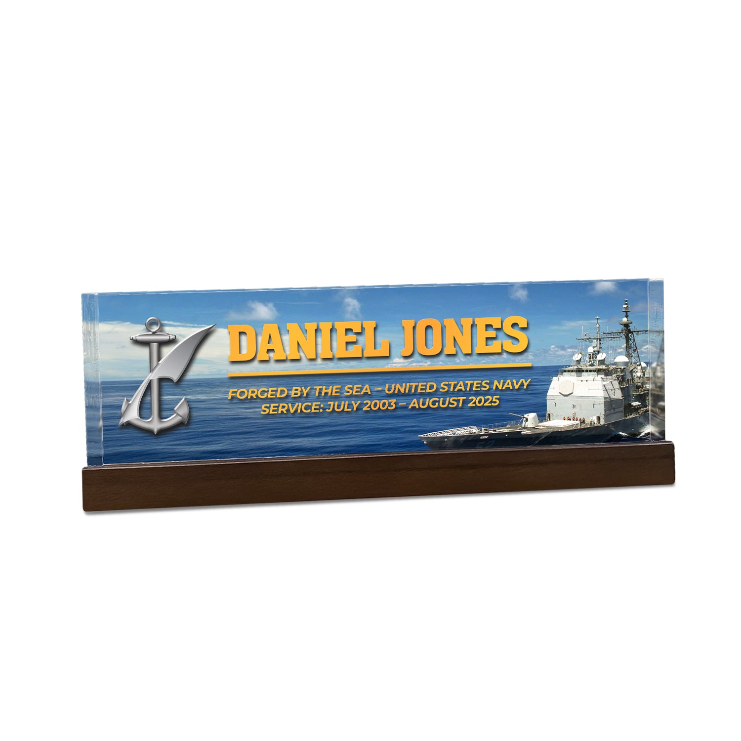 Custom U.S. Navy Ship Acrylic Plaque – Personalized Service Gift