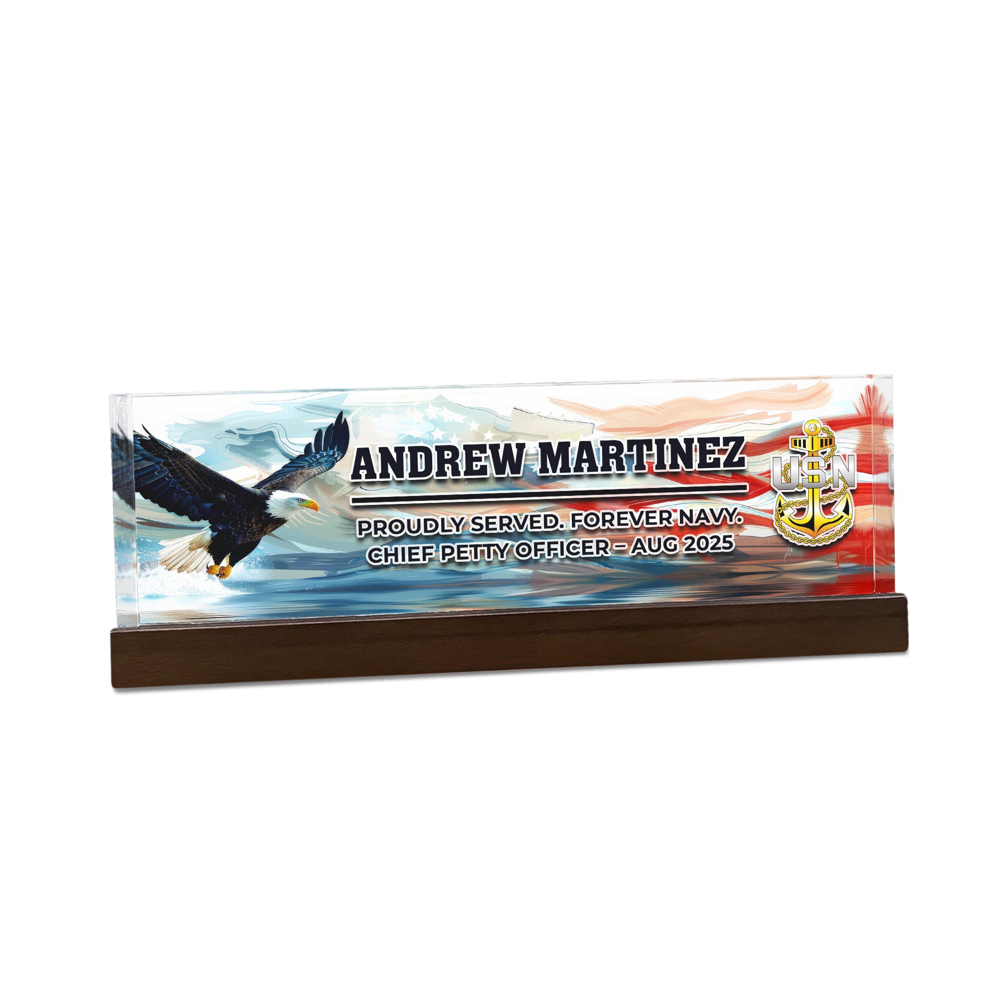 Custom U.S. Navy Chief Petty Officer Acrylic Plaque – Personalized Military Gift