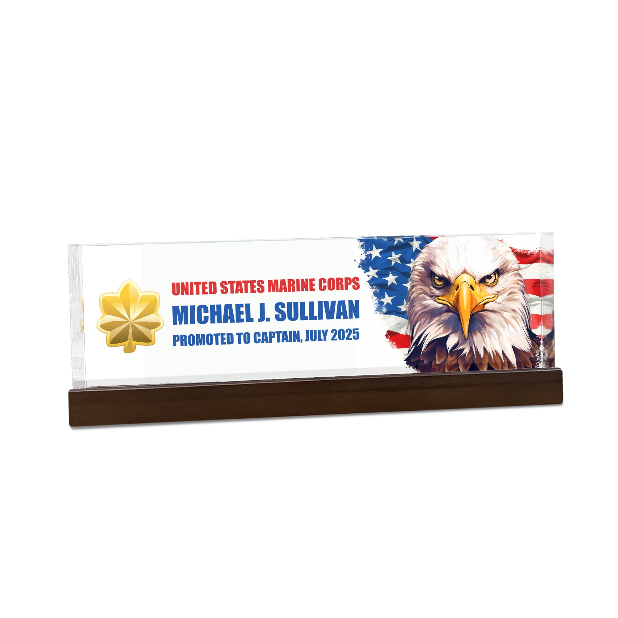 MC Eagle Acrylic Desk Plaque – Custom Name & Promotion