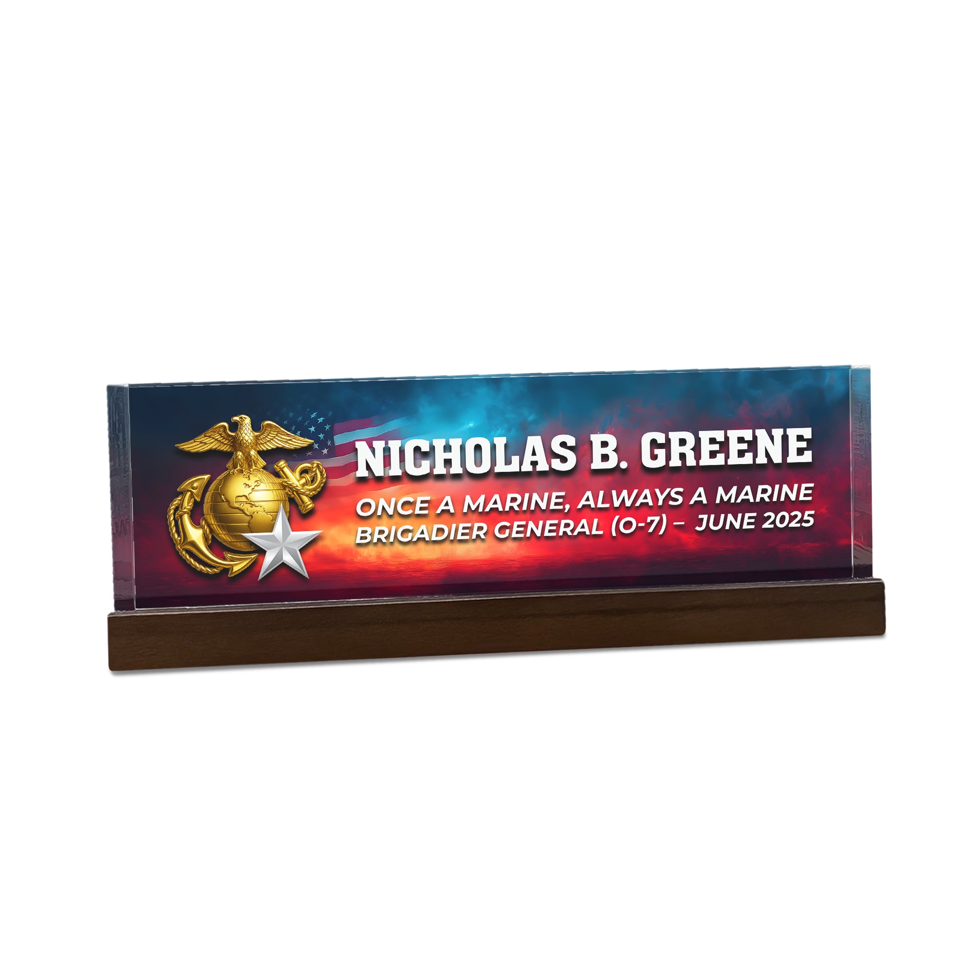 MARlNE COPRS Acrylic Plaque – Personalized Name & Rank