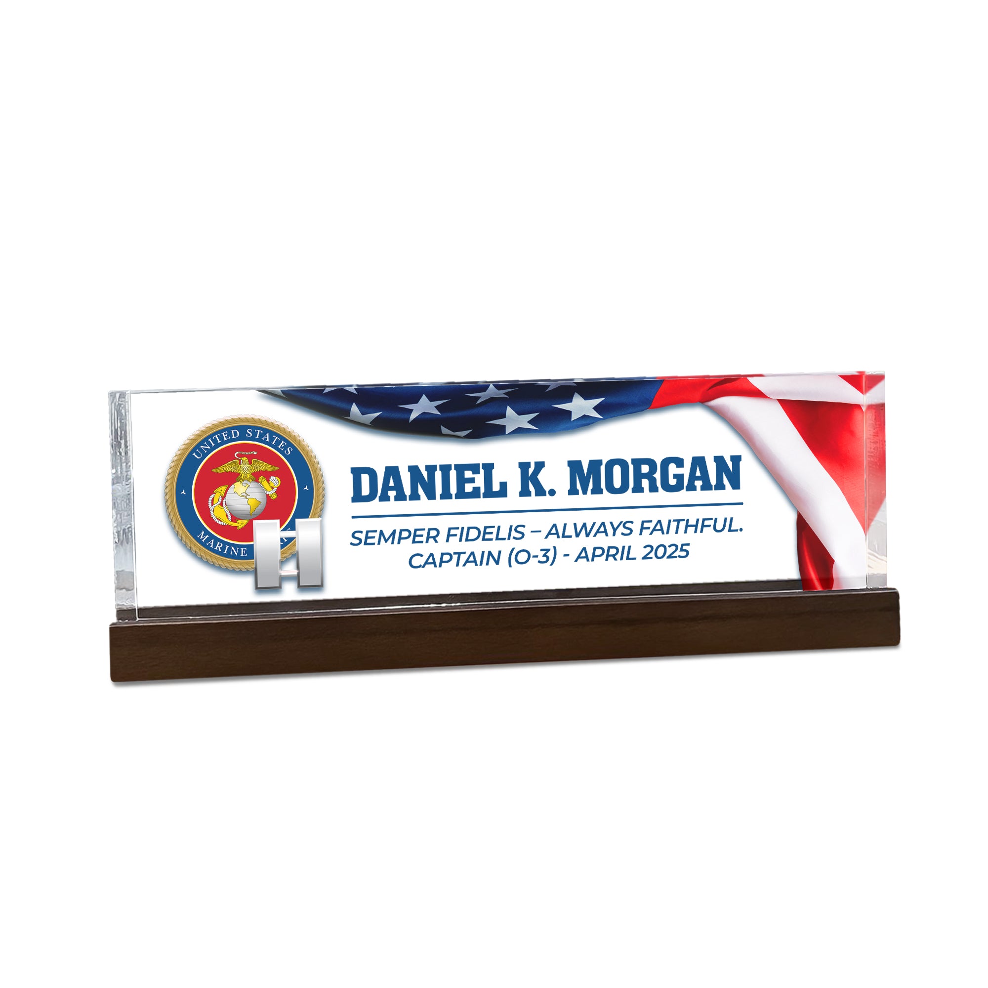 Personalized USMC Acrylic Desk Plaque – Service Recognition Gift