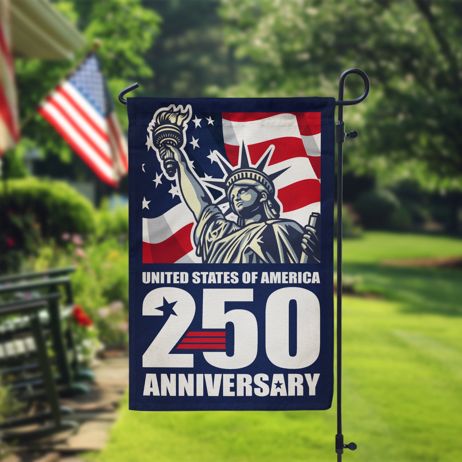United States Of America 250 Anniversary Garden Flag 12''x18'' Twin-Side Printing