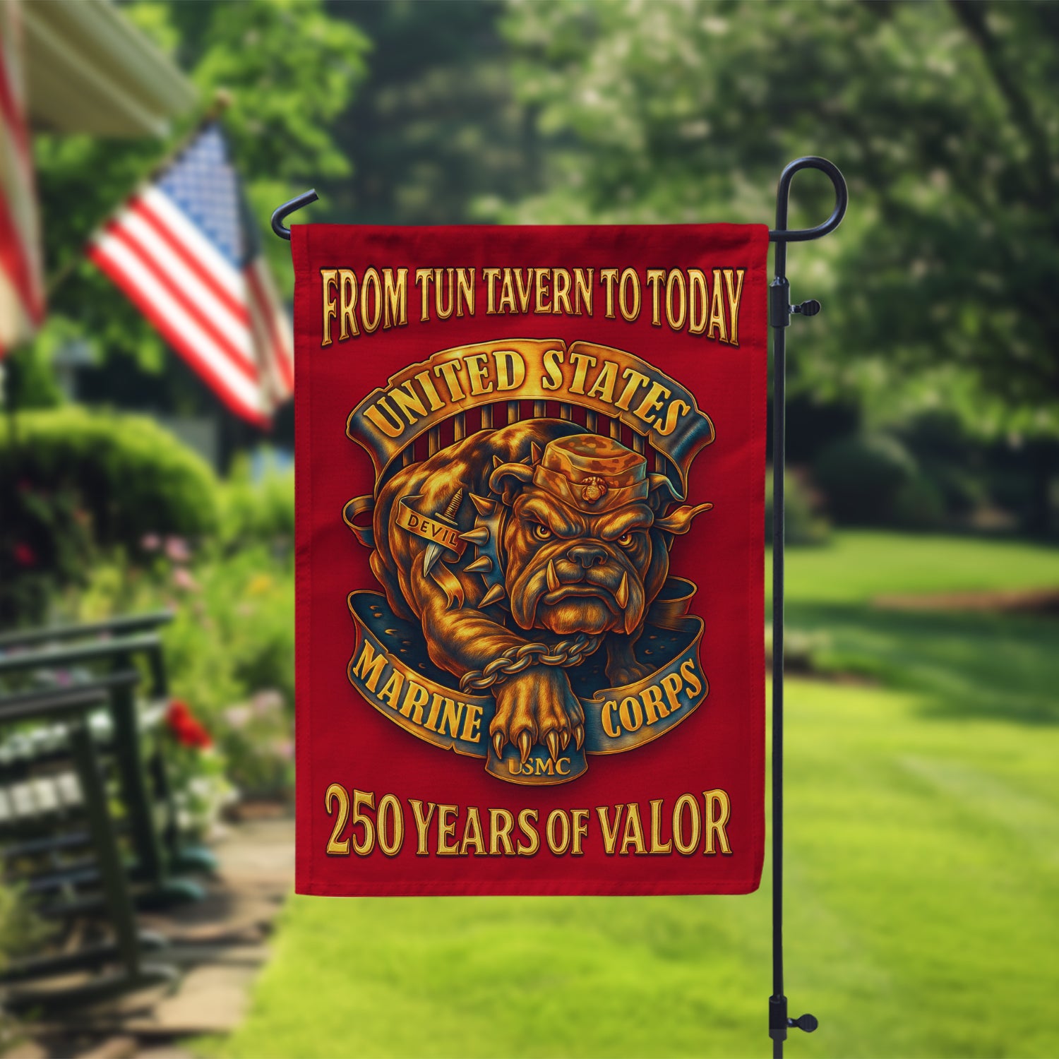 MARlNE From Tun Tavern To Today Garden Flag 12" x 18" Twin-Side Printing