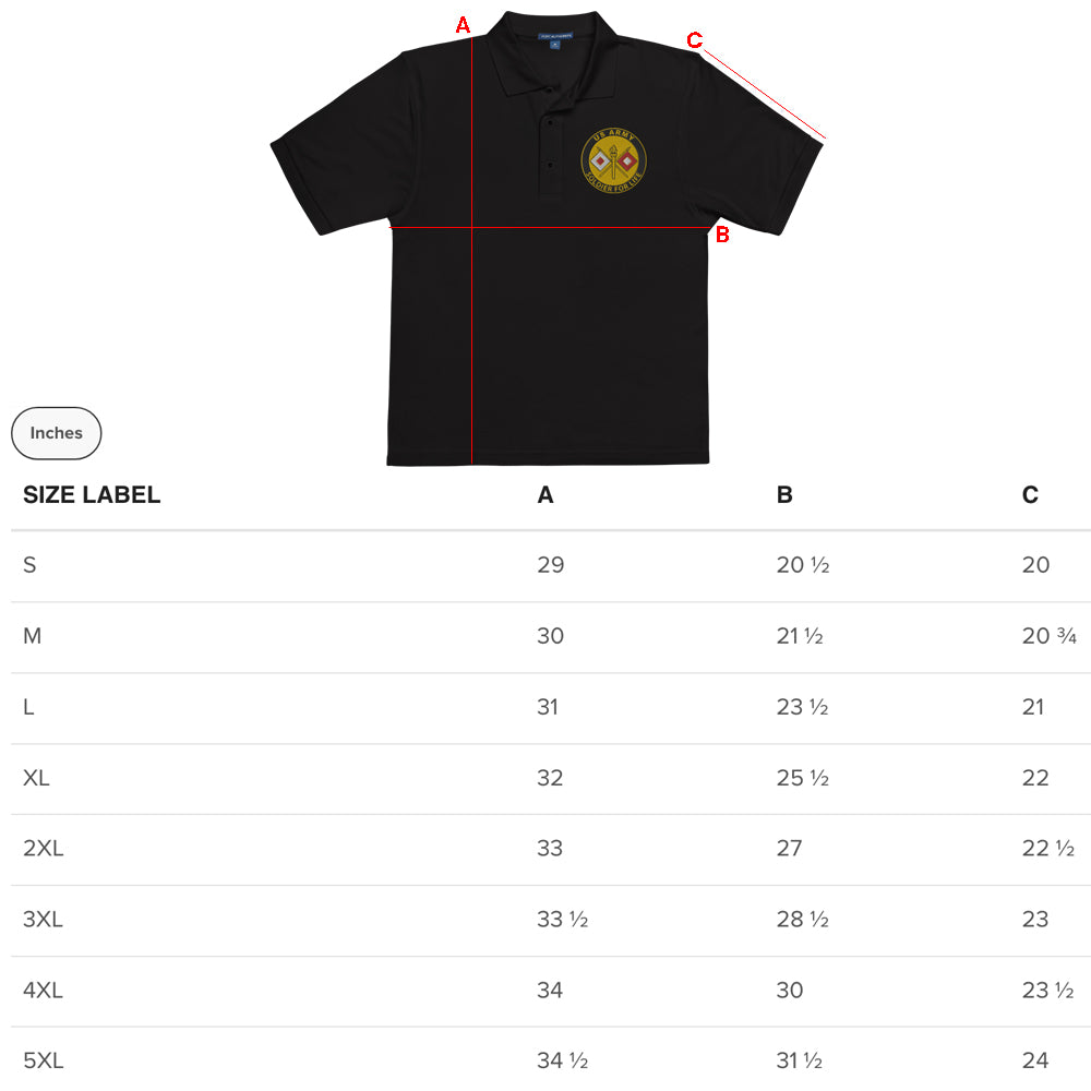 Custom US Army Ranks, Insignia Soldier For Life Embroidered Port Authority Polo Shirt