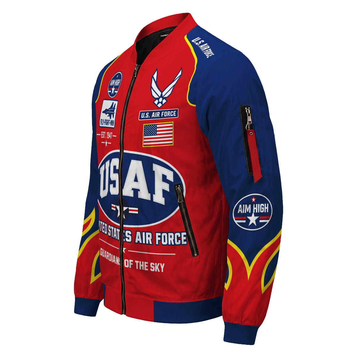 Air Force Service Member Bomber Jacket Custom Name Rank Personalized Gift