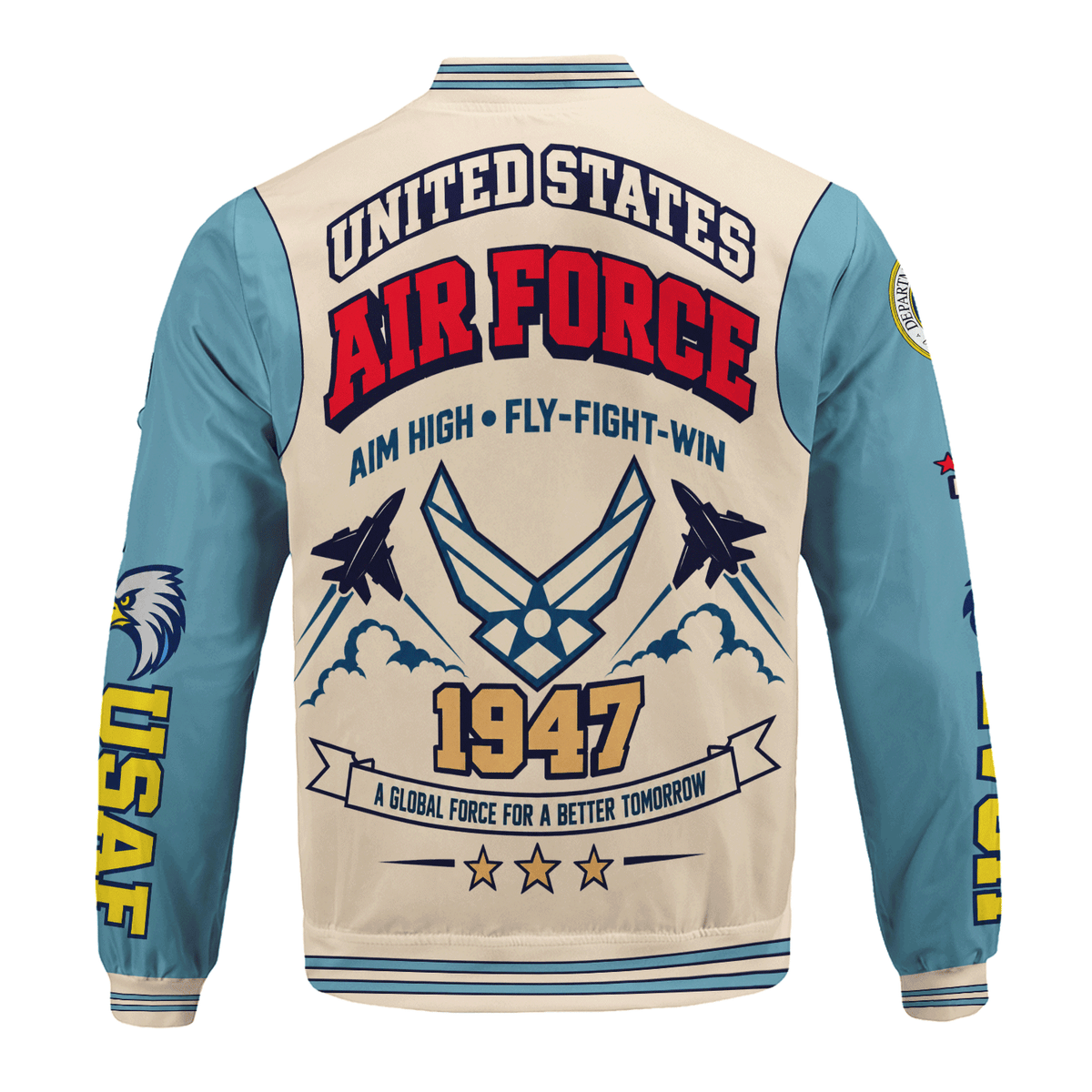 U.S. Air Force Veteran Bomber Jacket Personalized Service Rank & Name