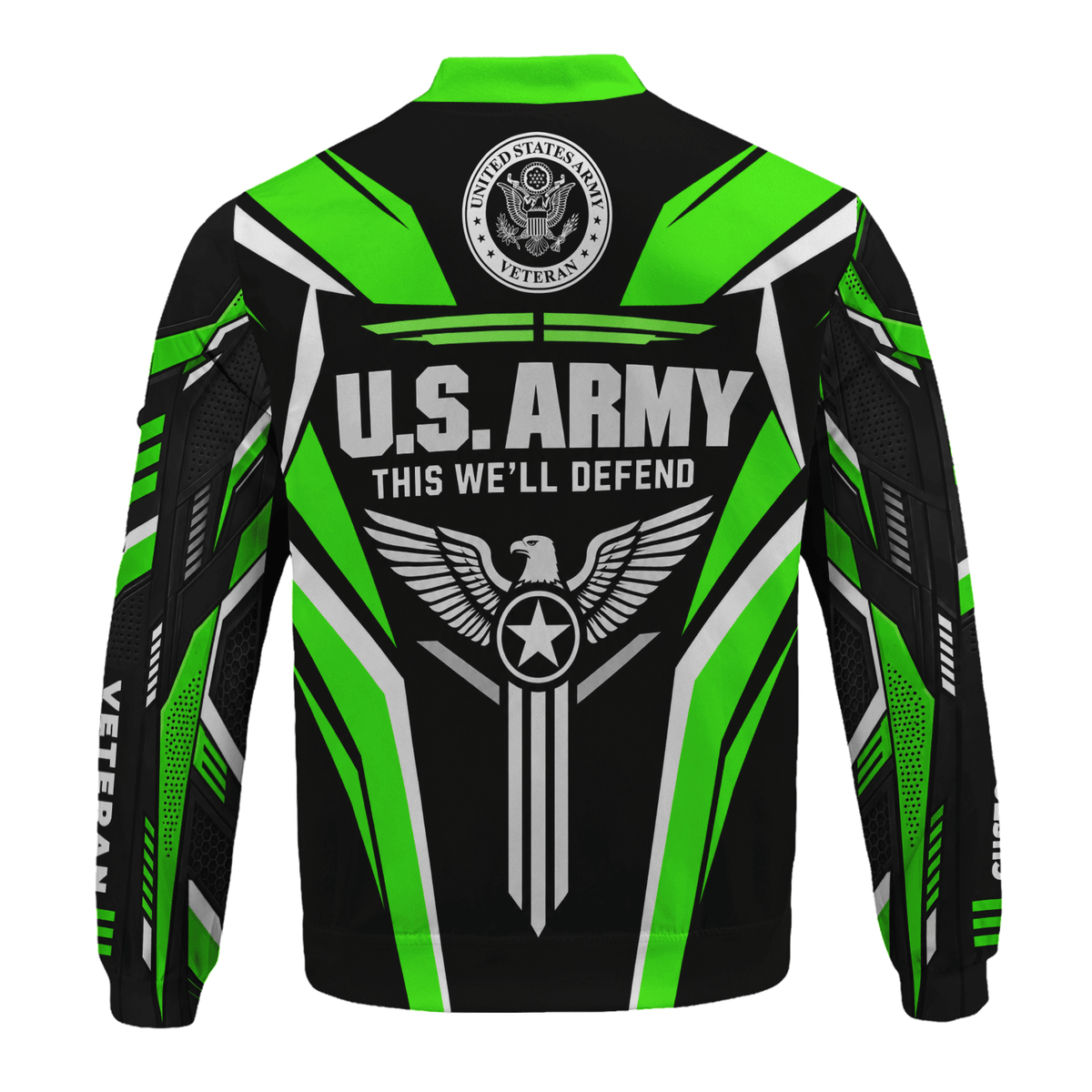 U.S. Army Custom Rank Bomber Jacket Personalized Veteran Service Apparel