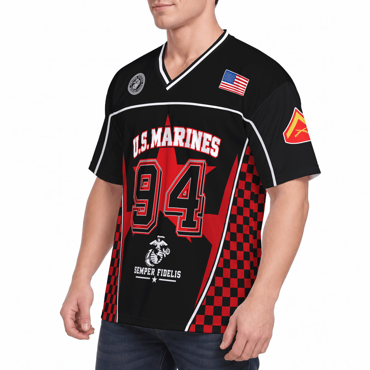 Personalized Marine Corps Sports Jersey Custom Rank Number and Text