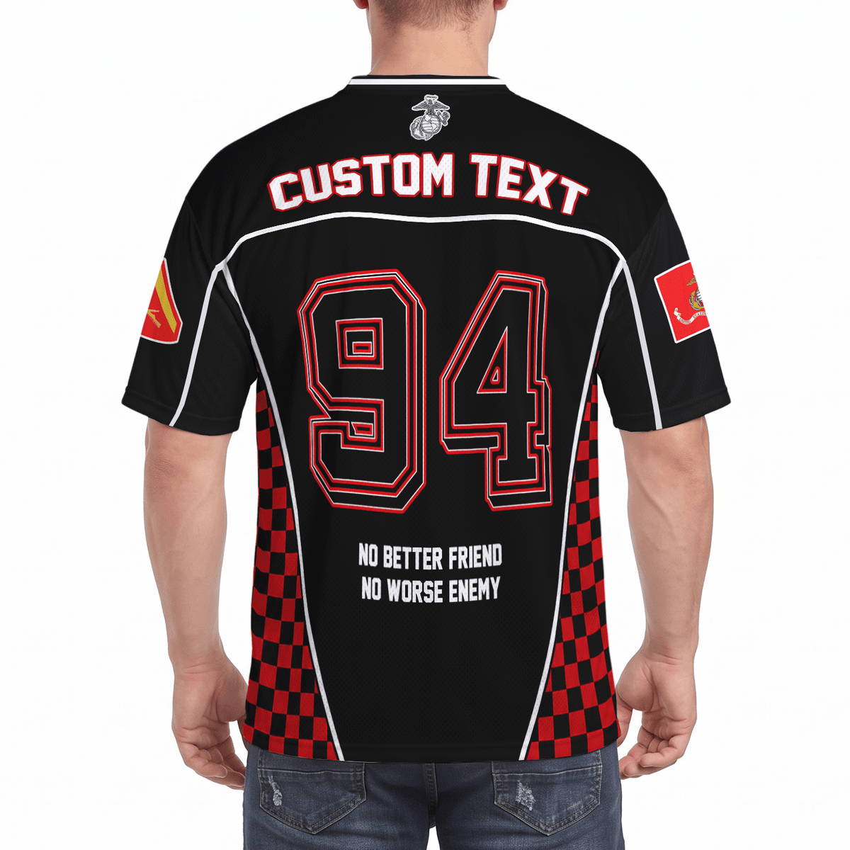 Personalized Marine Corps Sports Jersey Custom Rank Number and Text