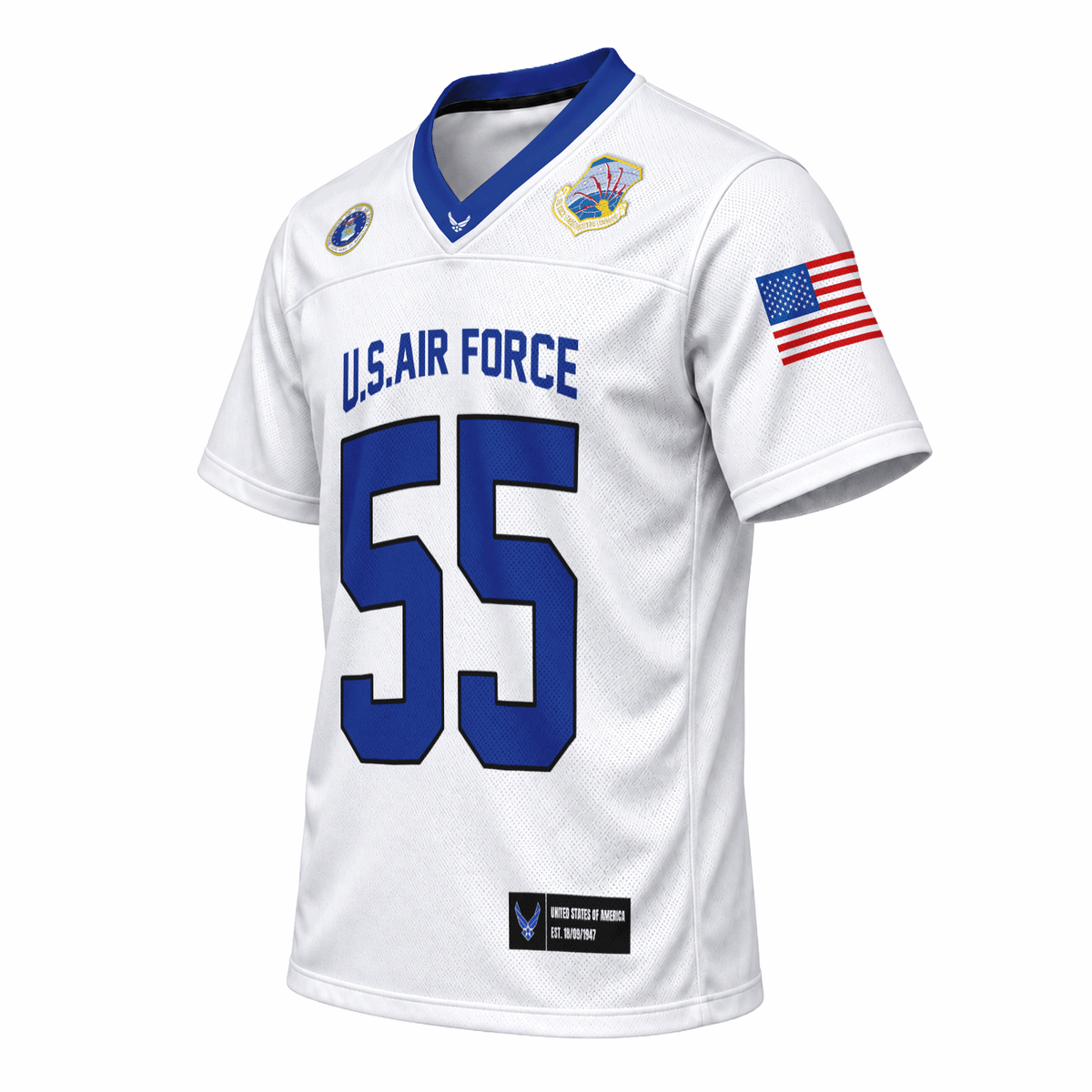 Custom U.S. Air Force Sports Shirt Personalized Rank Text and Jersey Number