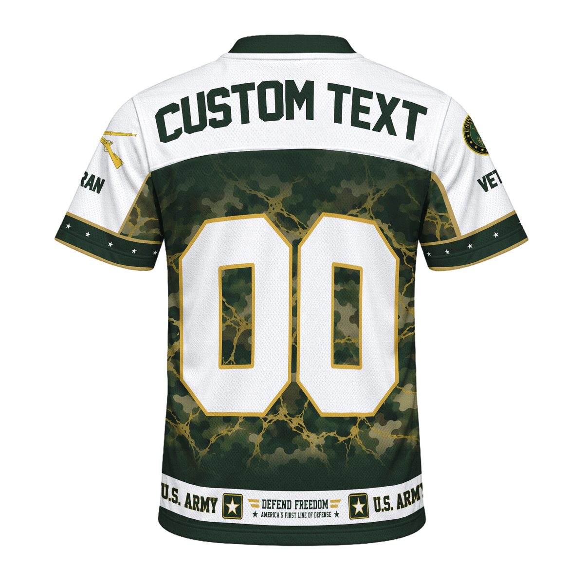 Personalized Army Jersey Custom Rank and Text Veteran Military Gift