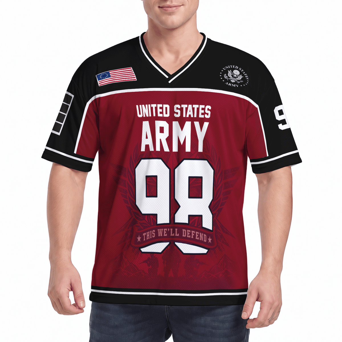 Custom U.S. Army Sports Shirt Personalized Rank Name and Military Text