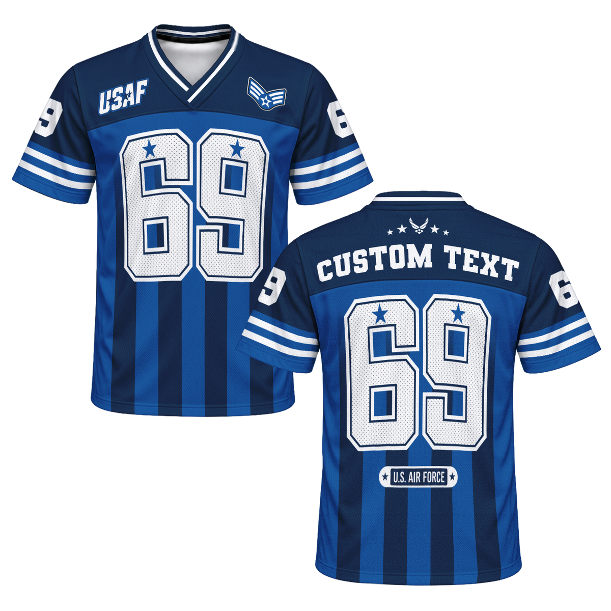 Custom U.S. Air Force Jersey Personalized Rank Name Text and Number