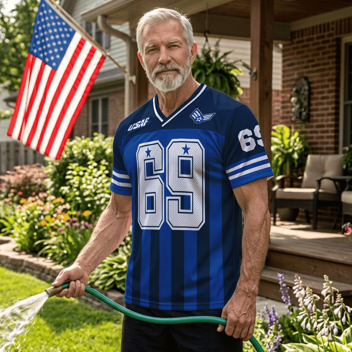Custom U.S. Air Force Jersey Personalized Rank Name Text and Number