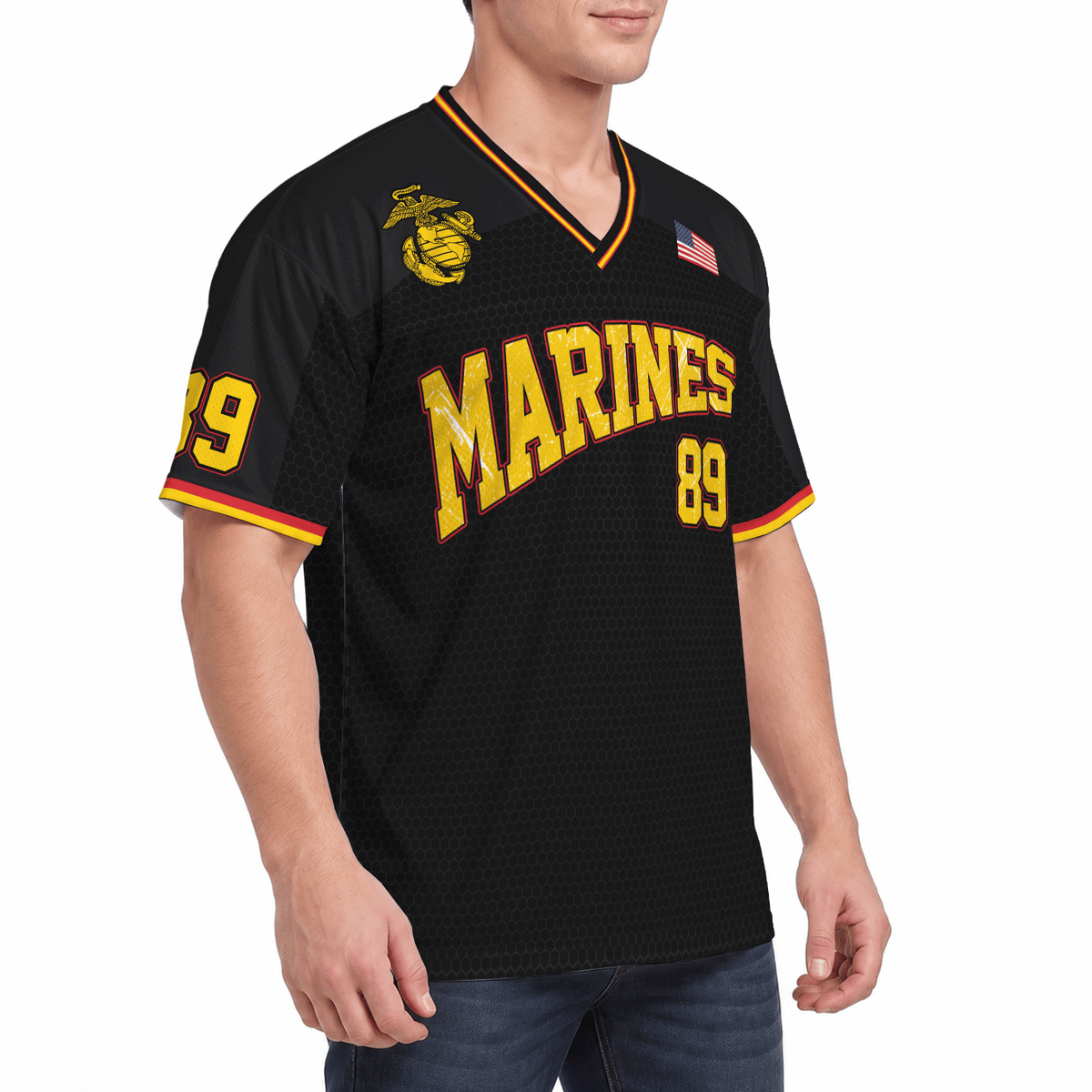 Personalized USMC Sports Jersey Custom Rank Text and Jersey Number