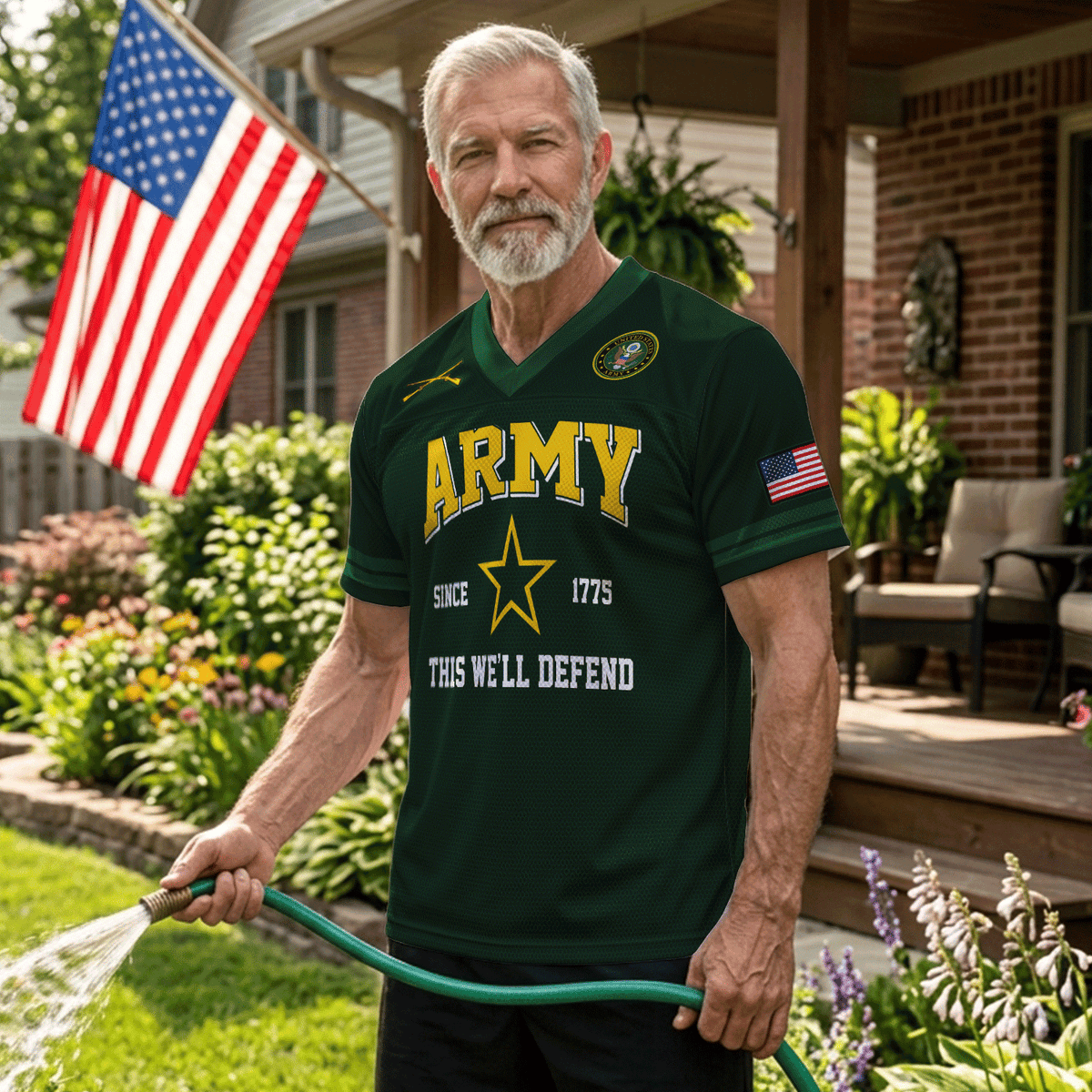 Personalized Army Veteran Jersey Custom Rank, Name and Jersey Number Military Gift