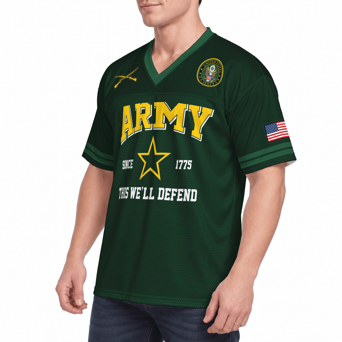 Personalized Army Veteran Jersey Custom Rank, Name and Jersey Number Military Gift