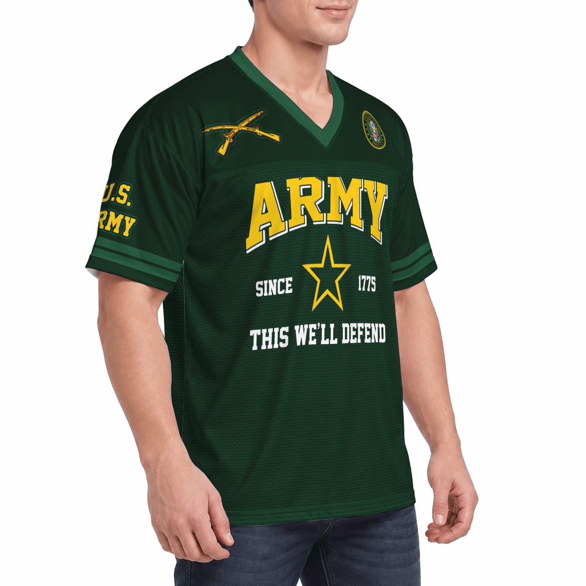 Personalized Army Veteran Jersey Custom Rank, Name and Jersey Number Military Gift