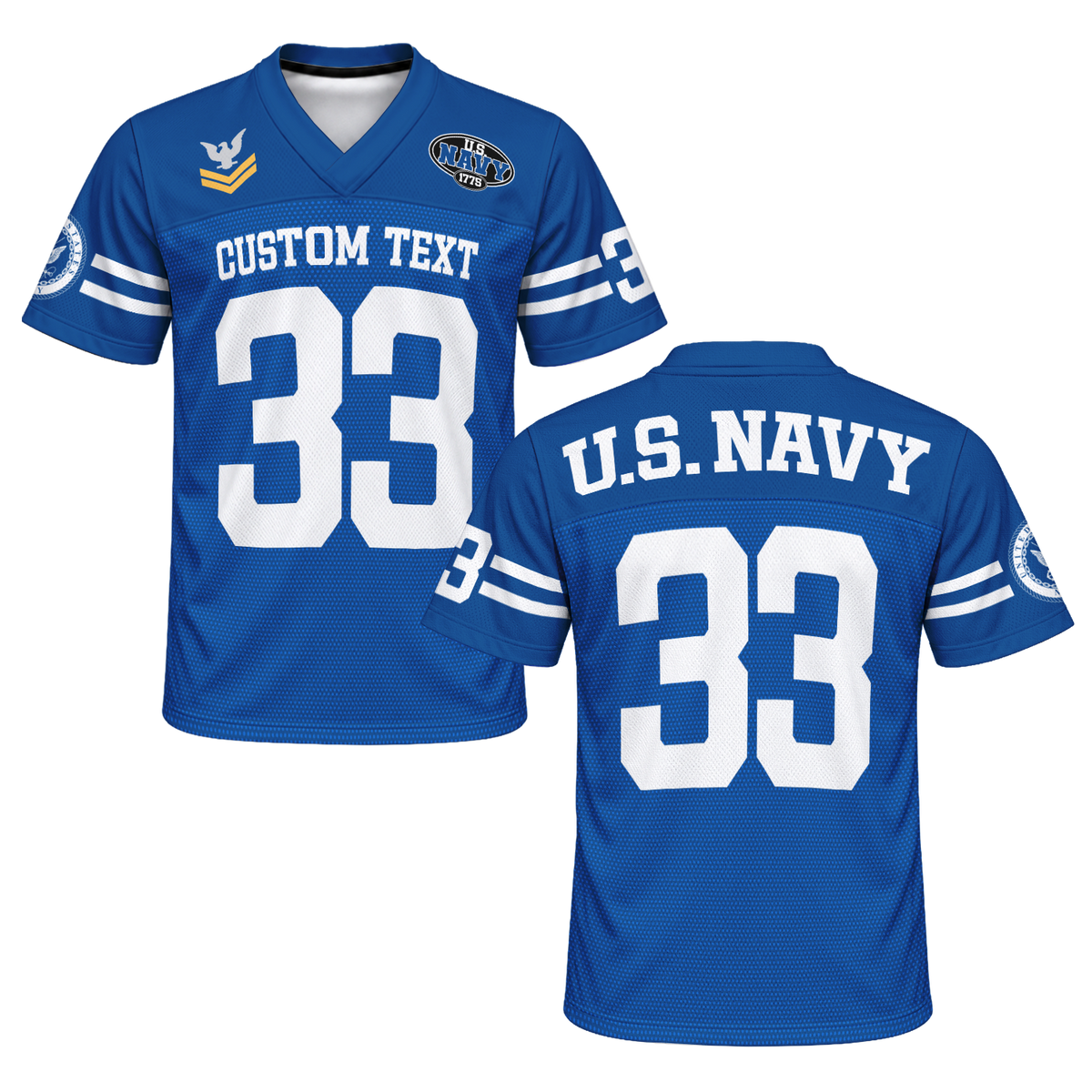 Personalized Navy Veteran Jersey Custom Rank Number and Text
