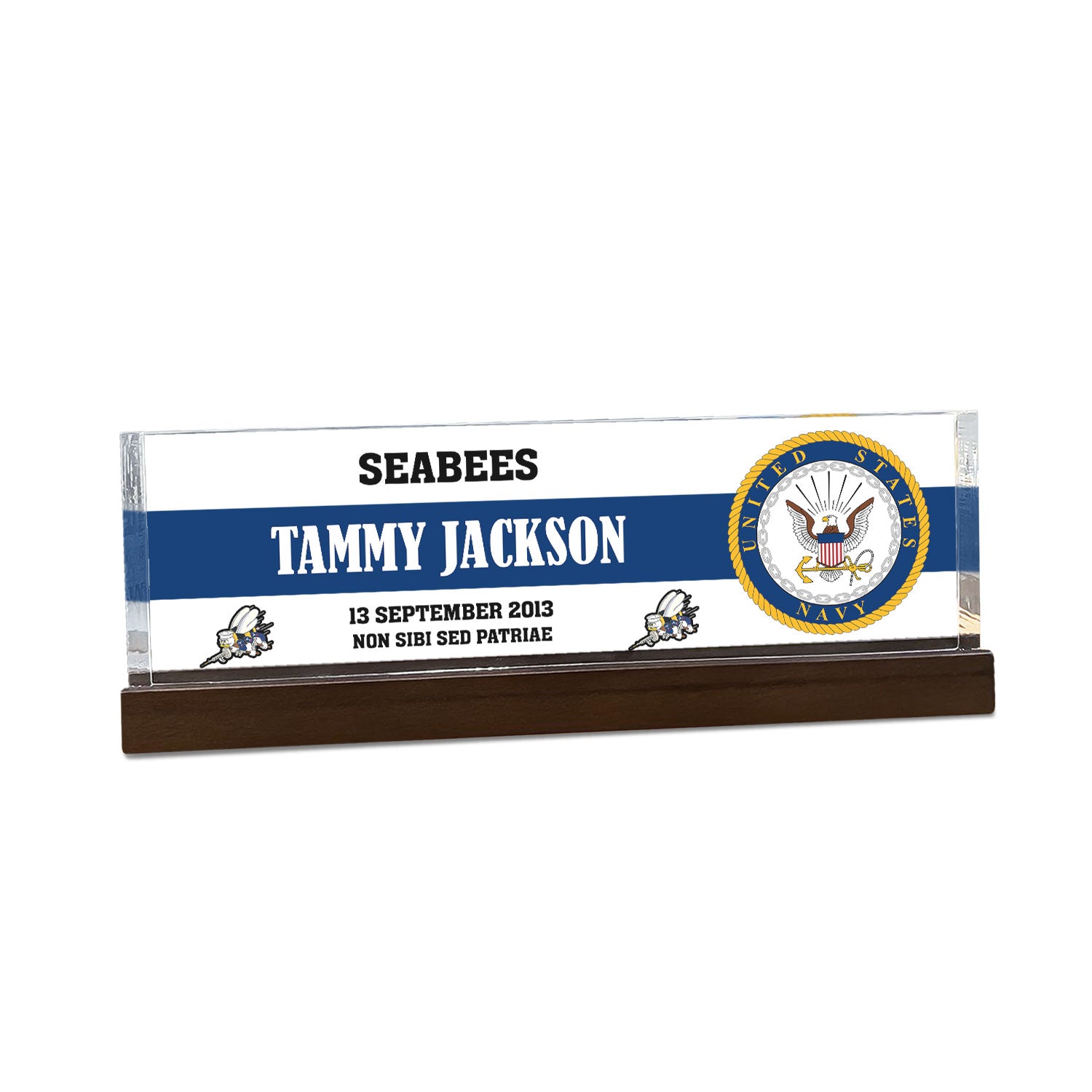 US Navy Seabees Acrylic Plaque – Custom Veteran Gift