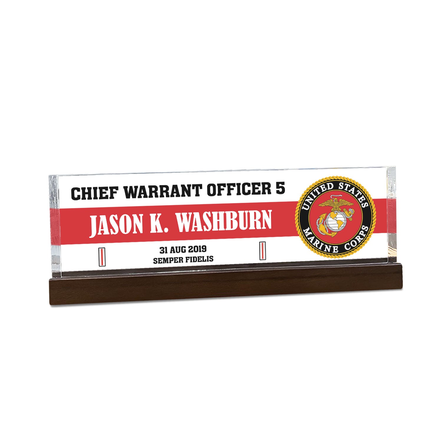 MARlNE Corps Custom Acrylic Plaque – Name, Rank & Year