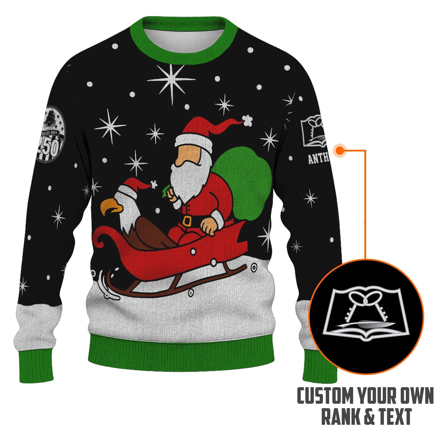 Personalized US Navy Christmas Ugly Sweater KAUST16