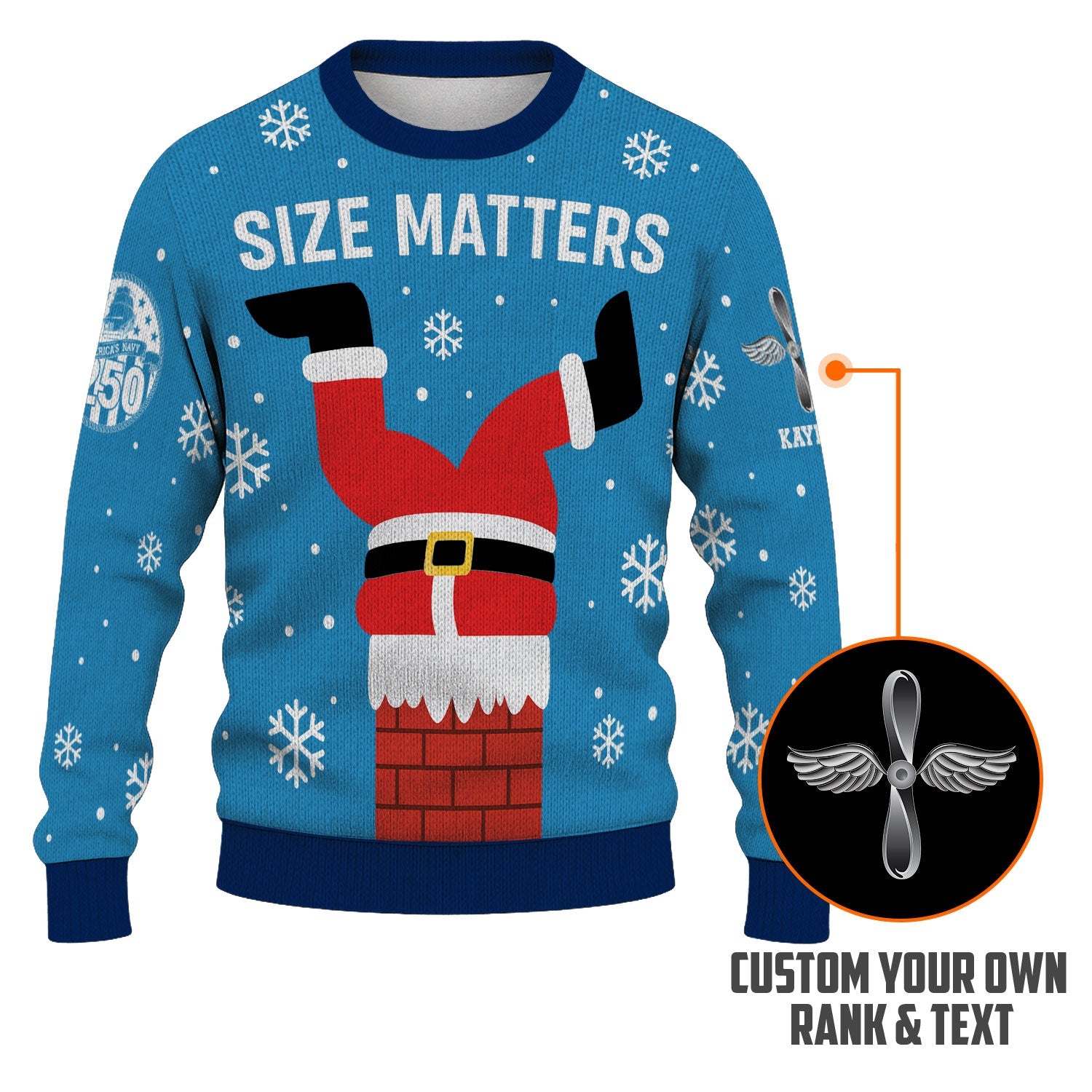 Personalized US Navy Christmas Ugly Sweater KAUST21