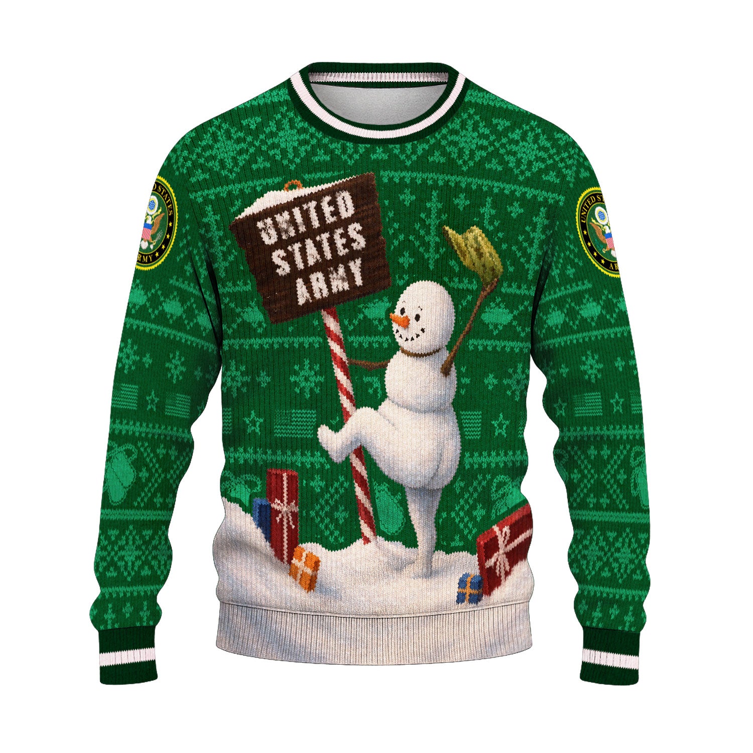 US Army Snowman Ugly Christmas Sweater