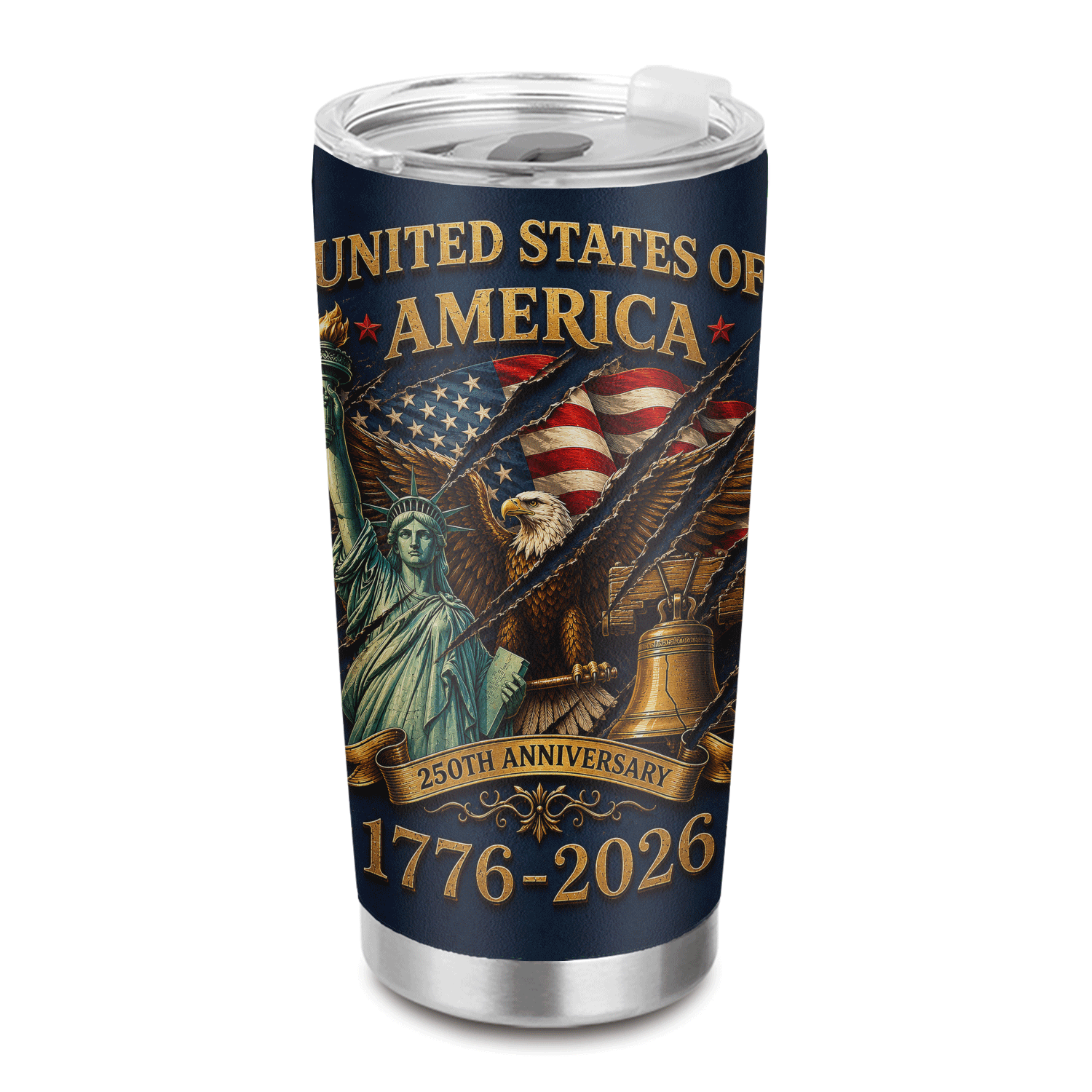 USA 250th Anniversary Statue of Liberty Eagle 20oz Tumbler