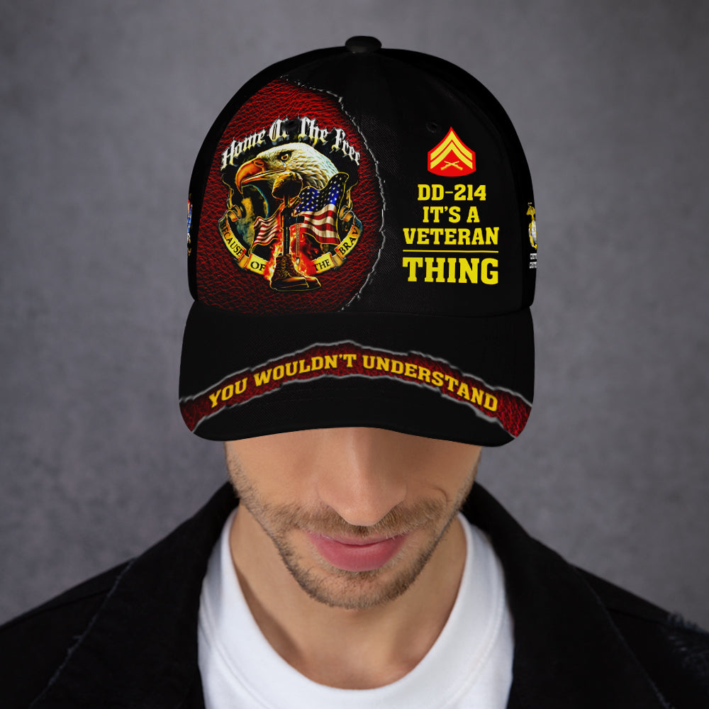 Custom Ranks/Insignia, Personalized Name And Years Served All Over Prints Premium Classic Cap JAOVC18