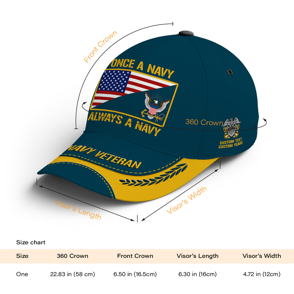 Custom Ranks/Insignia, Personalized Name And Years Served All Over Prints Premium Classic Cap JAOVC21