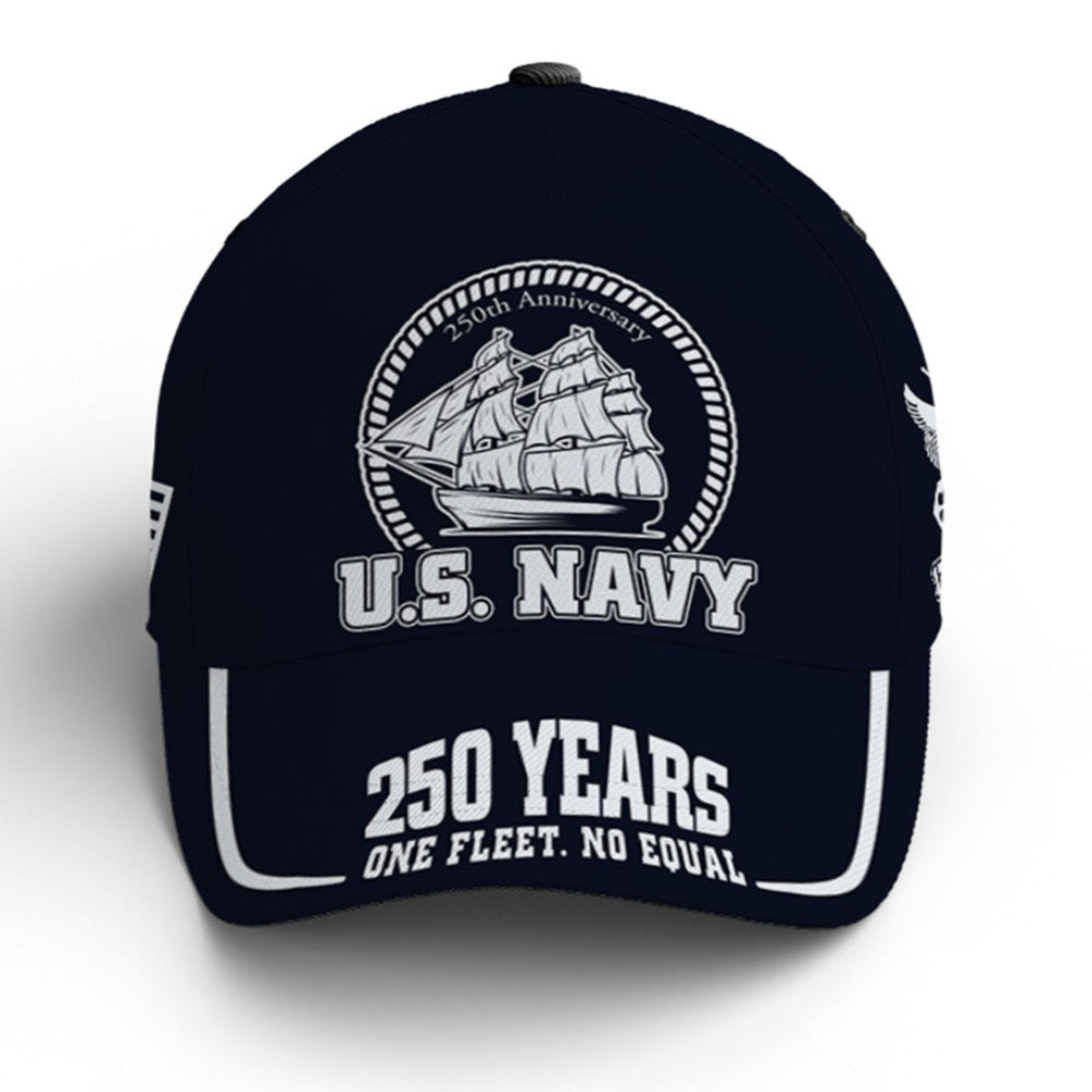 US Navy 250 Years One Fleet, No Equal All Over Prints Premium Classic Cap
