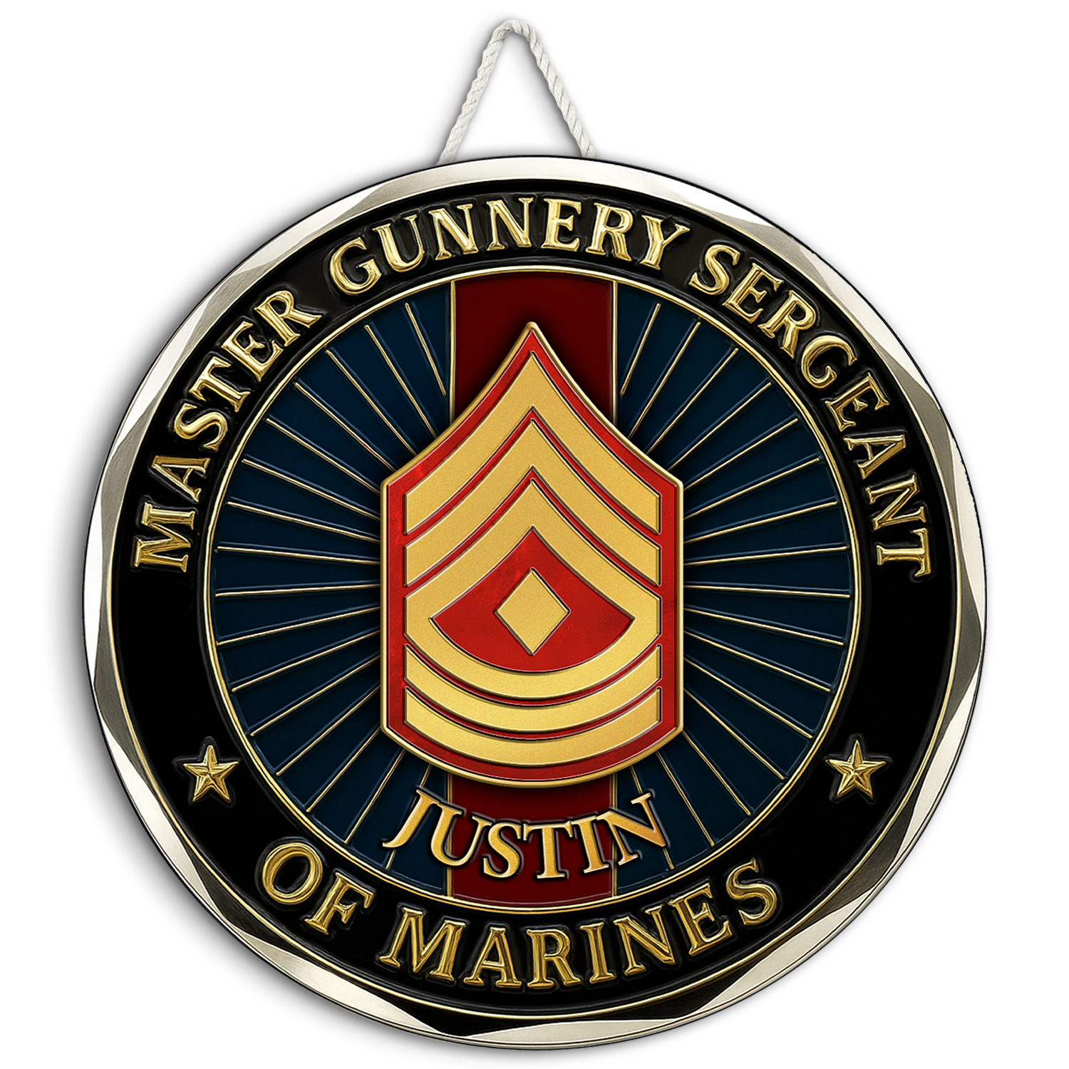 Personalized MARlNE Wooden Sign – Custom Name & Rank